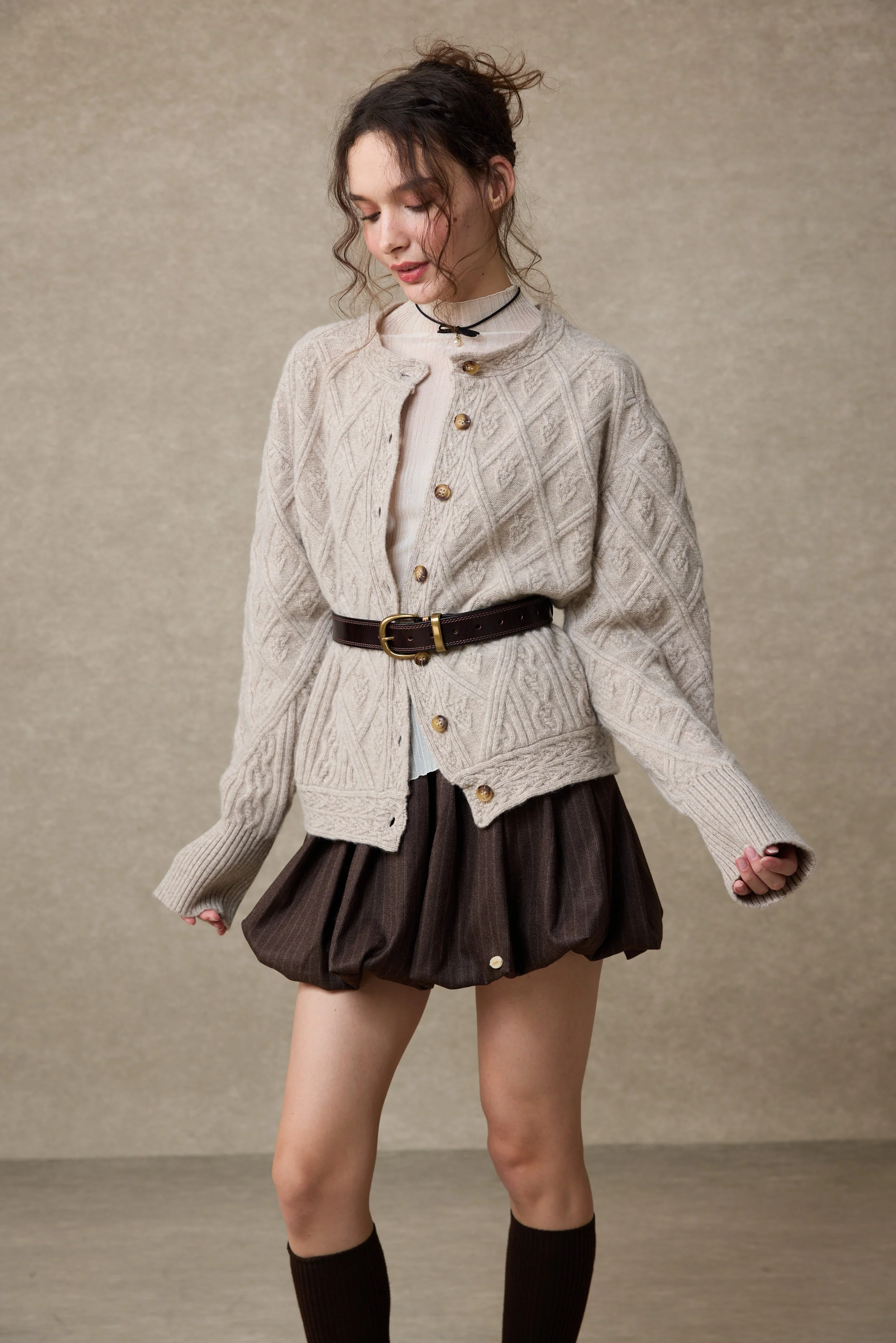Flurry 17 | 100% Wool Sculptured Knitwear Cardigan - Image 3