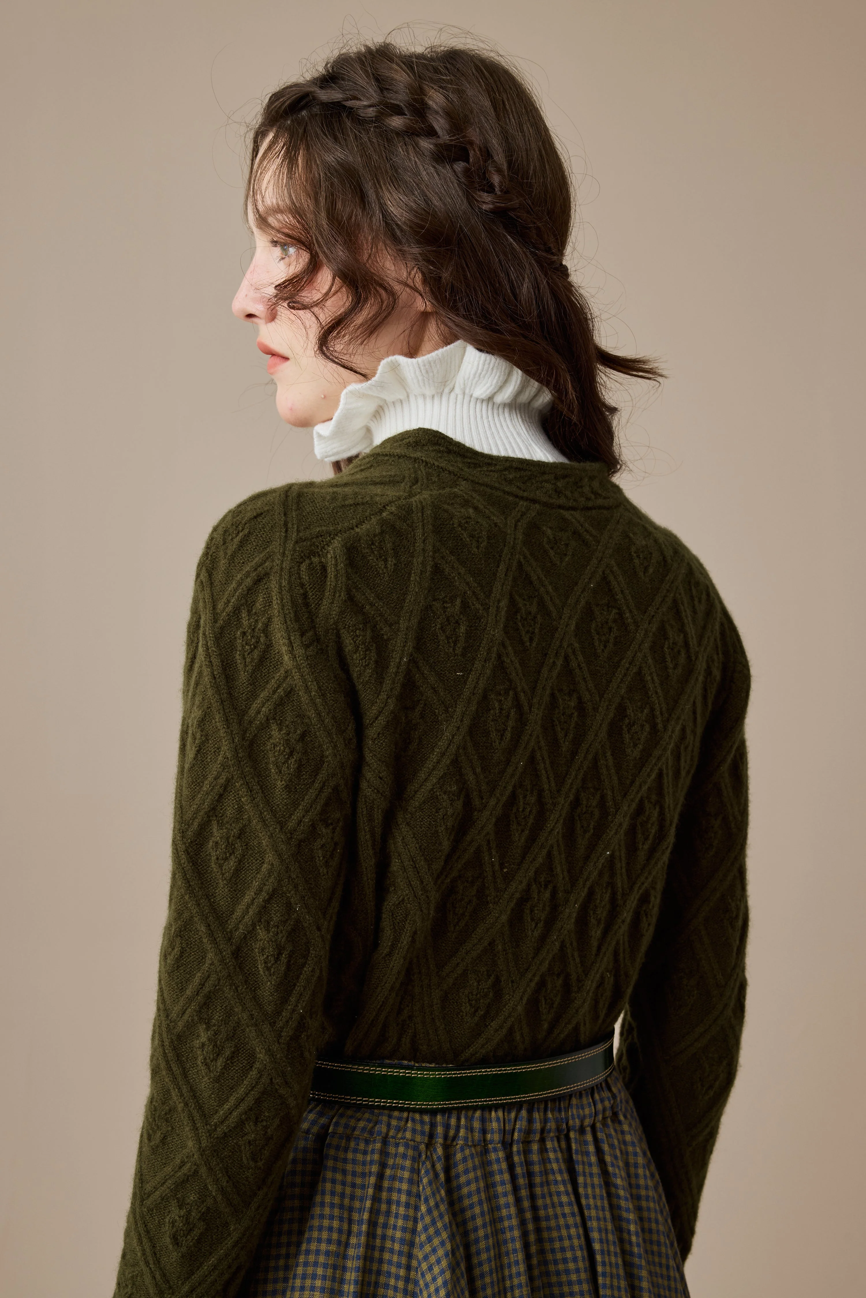 Flurry 17 | 100% Wool Sculptured Knitwear Cardigan - Image 4