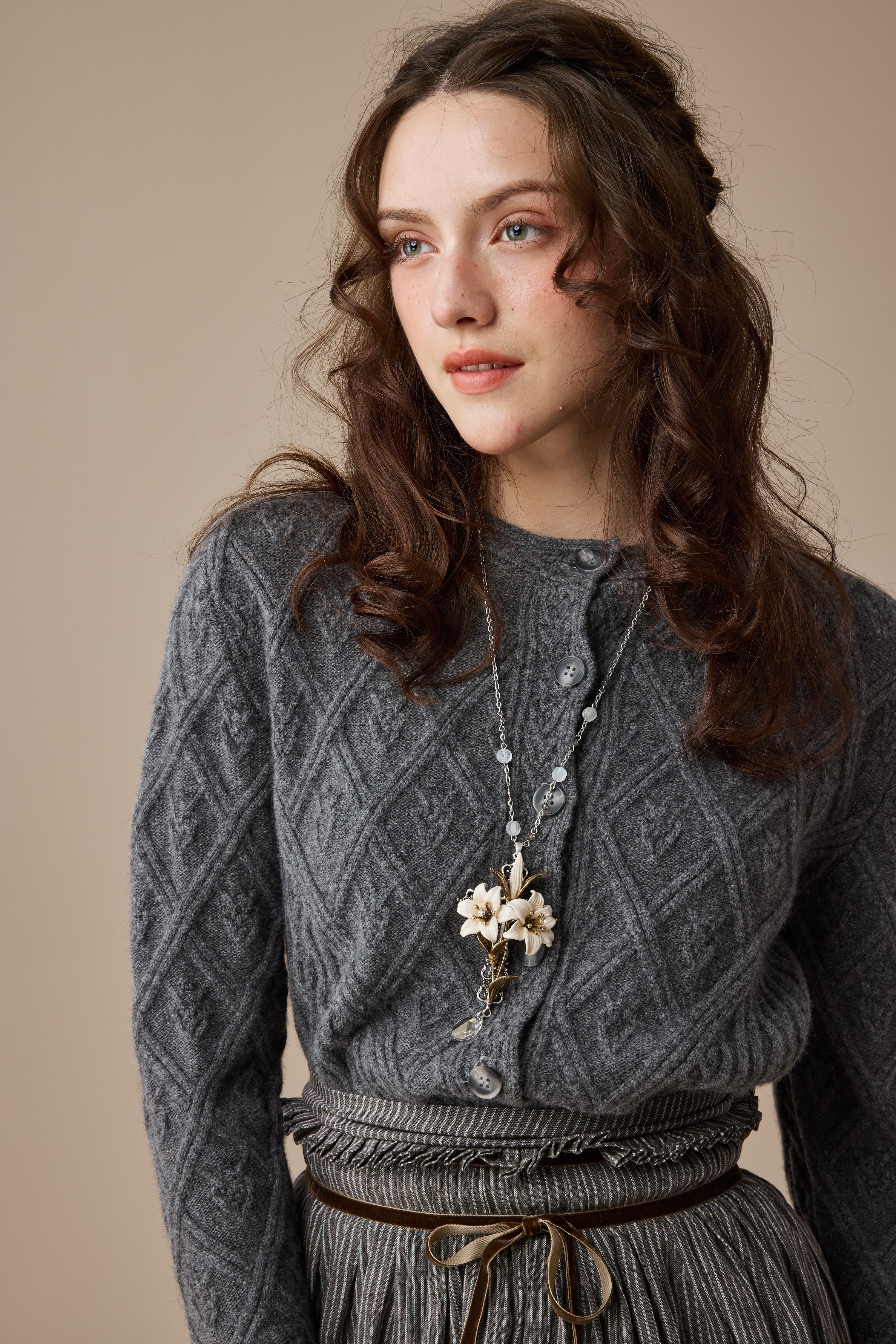 Flurry 17 | 100% Wool Sculptured Knitwear Cardigan - Image 13
