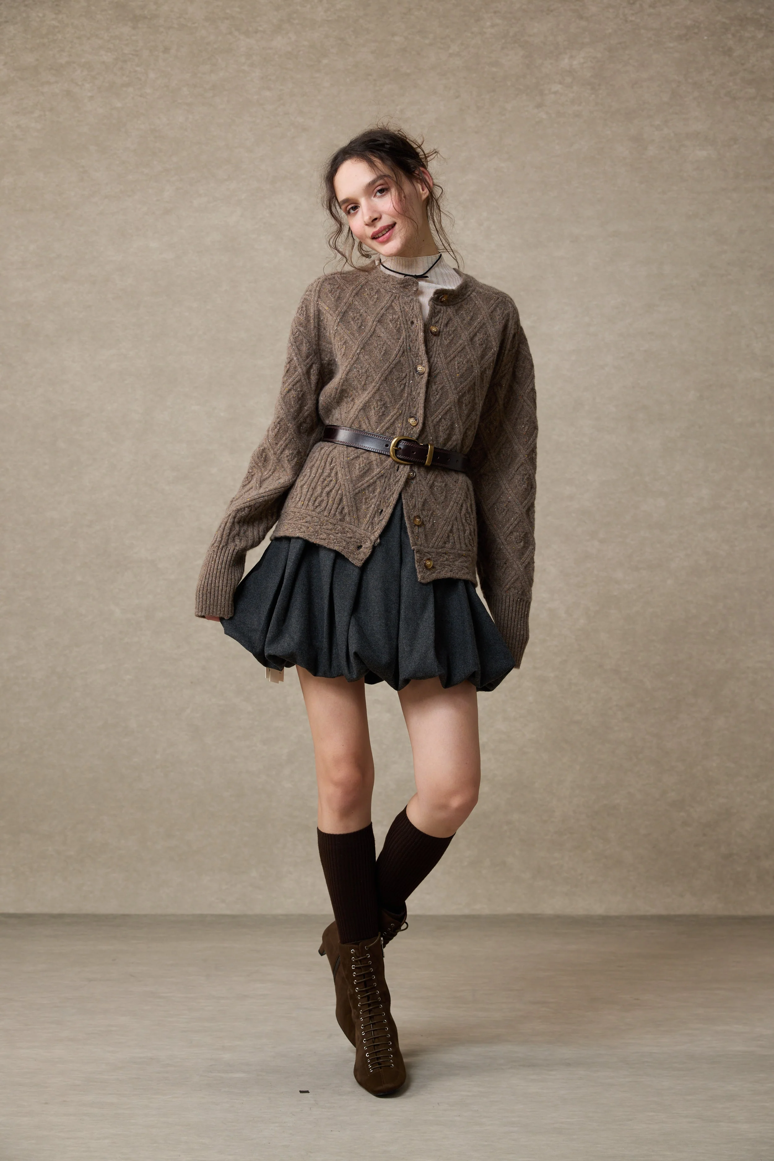 Flurry 17 | 100% Wool Sculptured Knitwear Cardigan - Image 4