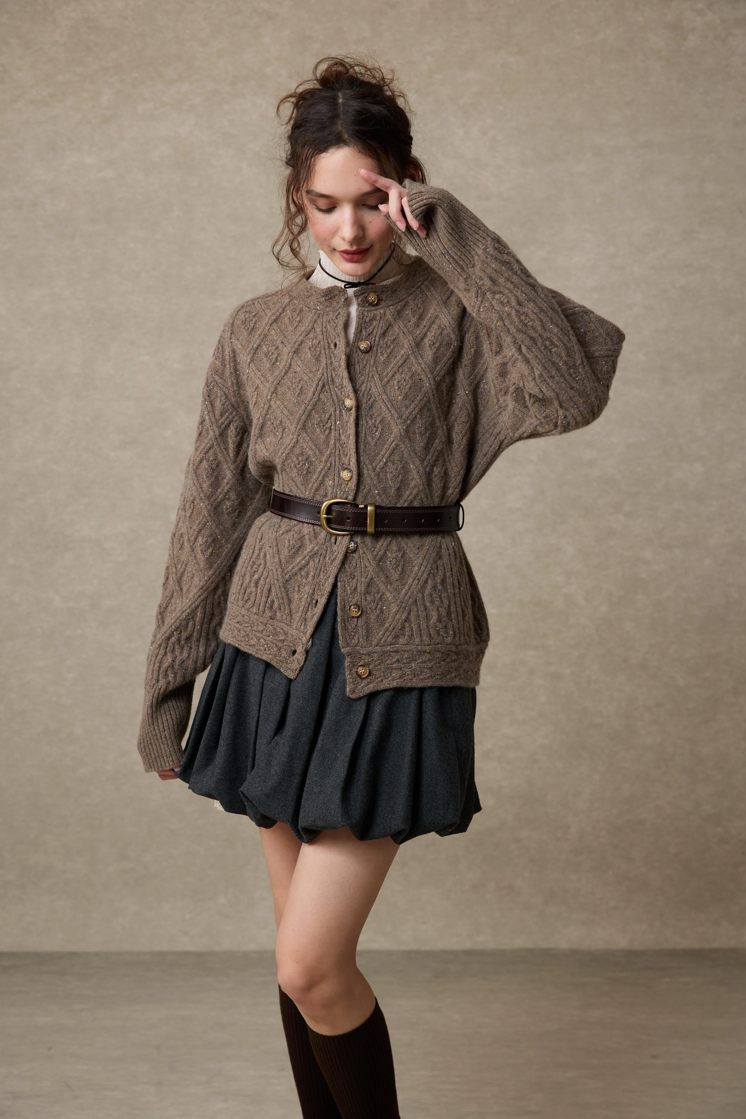 Flurry 17 | 100% Wool Sculptured Knitwear Cardigan - Image 5