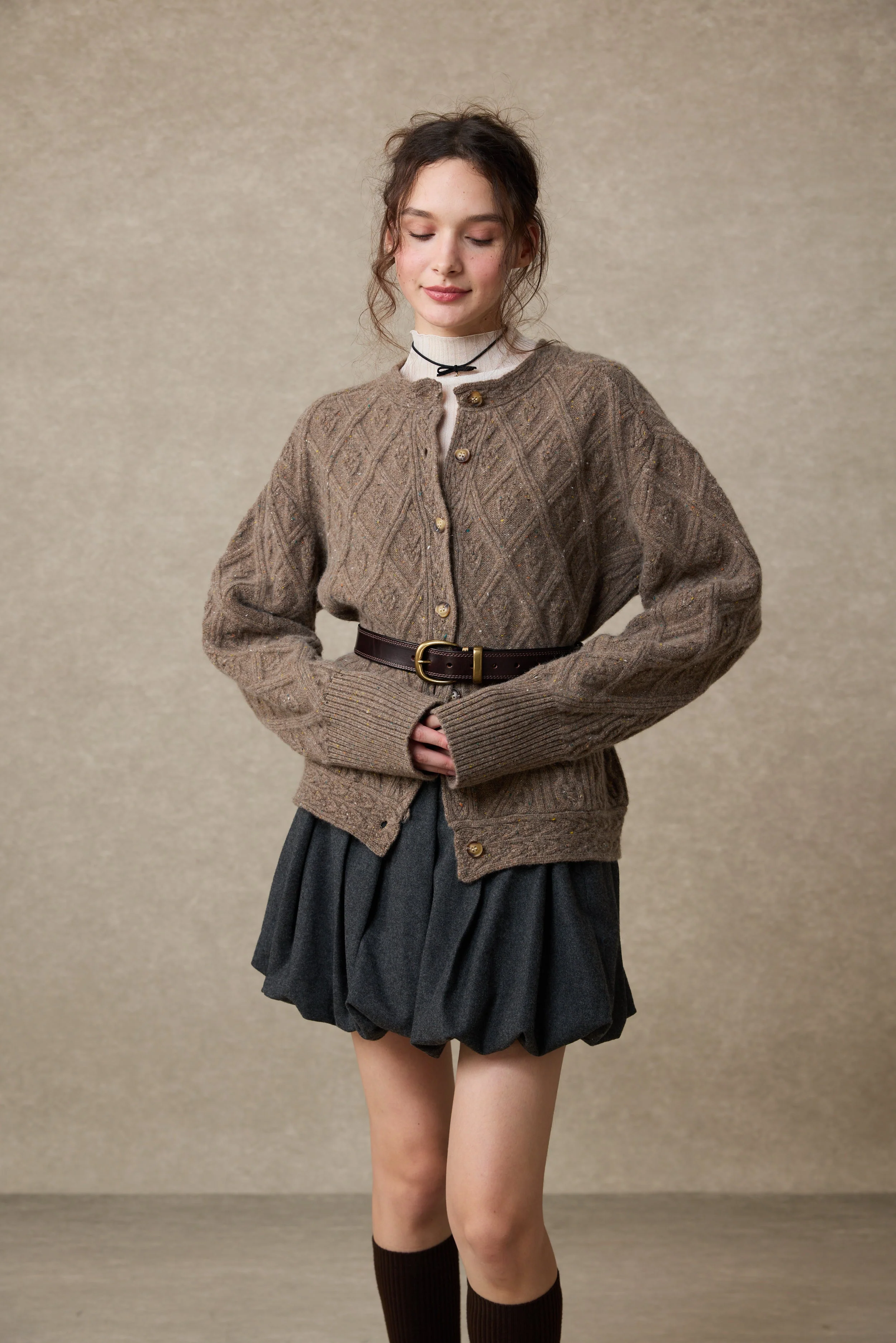 Flurry 17 | 100% Wool Sculptured Knitwear Cardigan - Image 6