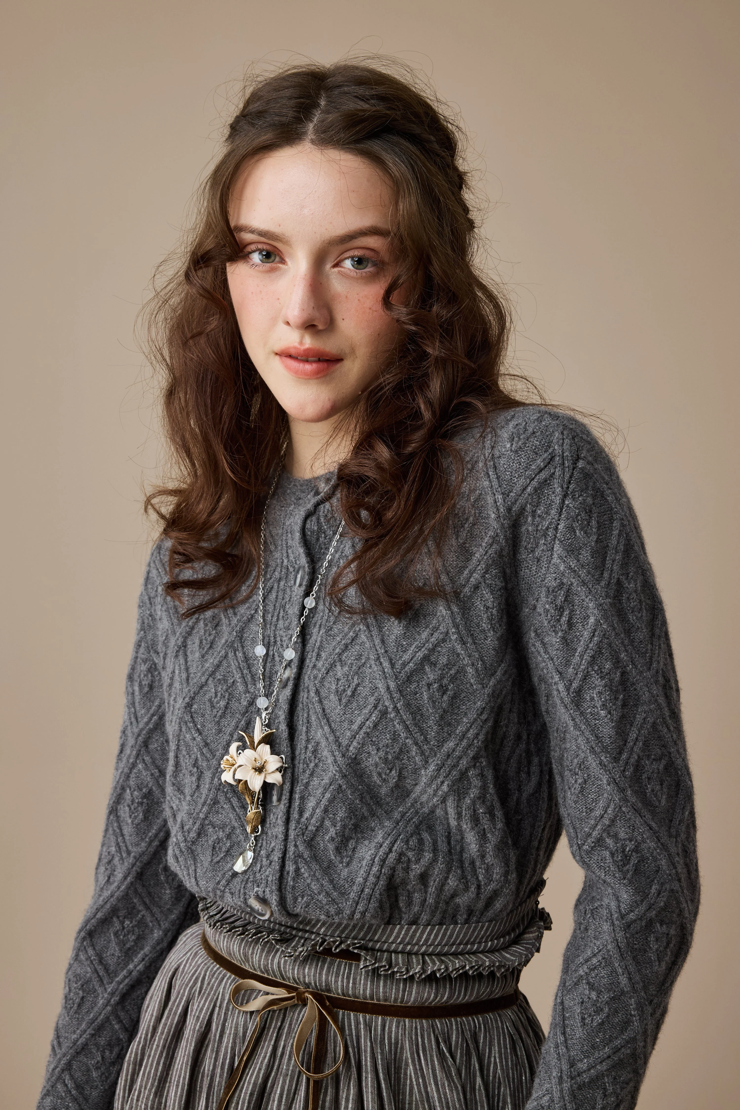 Flurry 17 | 100% Wool Sculptured Knitwear Cardigan - Image 27