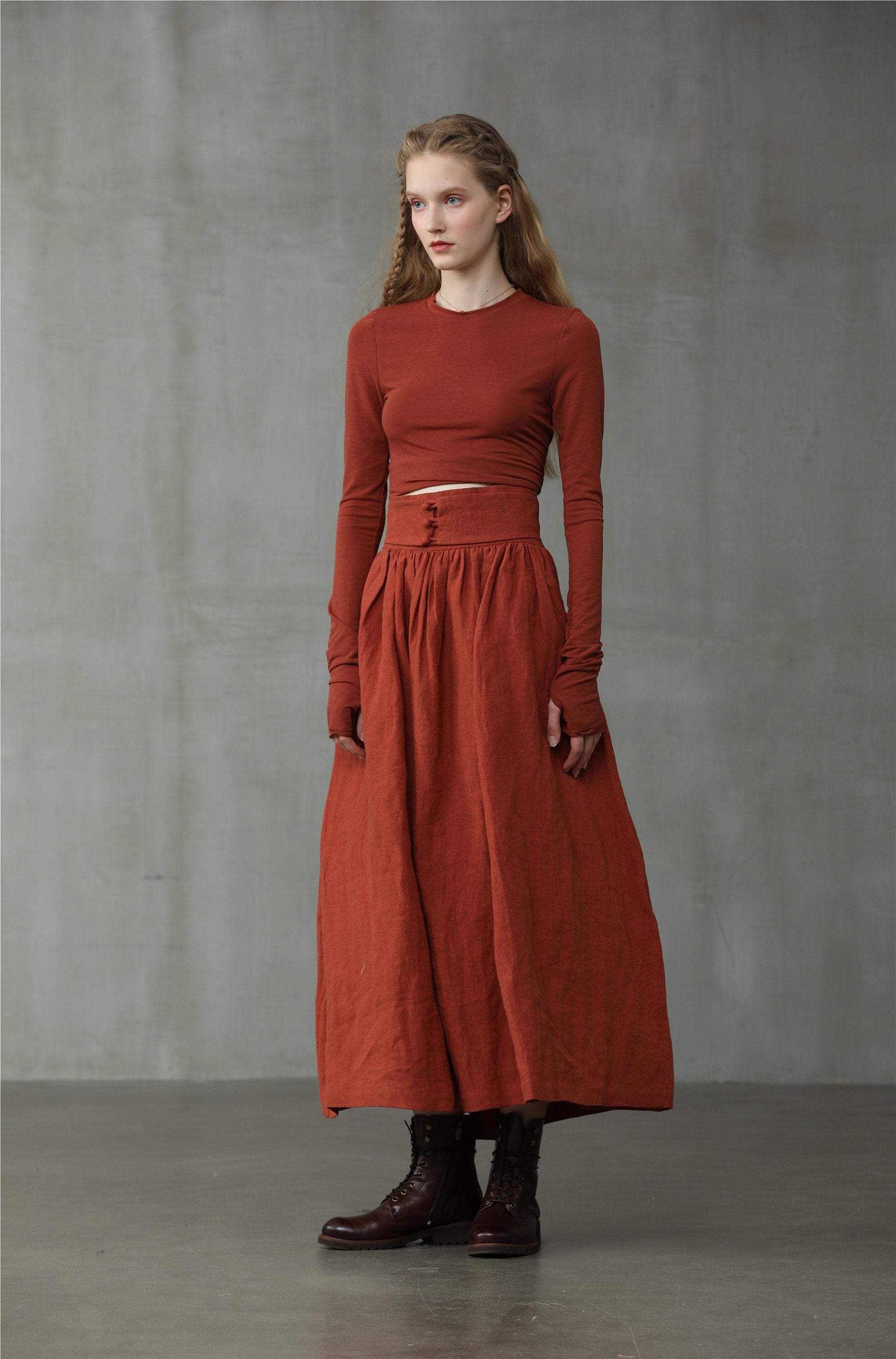 Hannah 38 |  Girdle linen skirt - Image 10