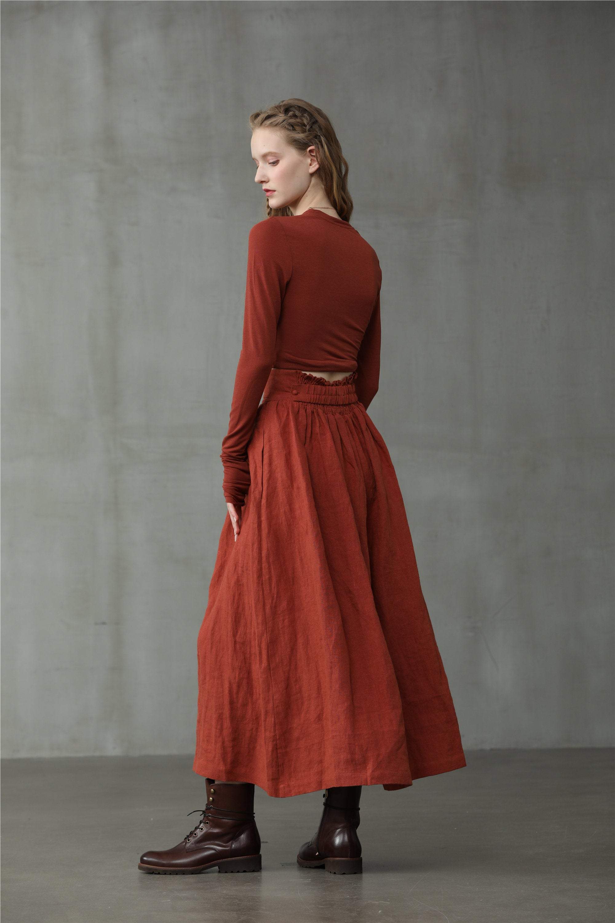 Hannah 38 |  Girdle linen skirt - Image 11