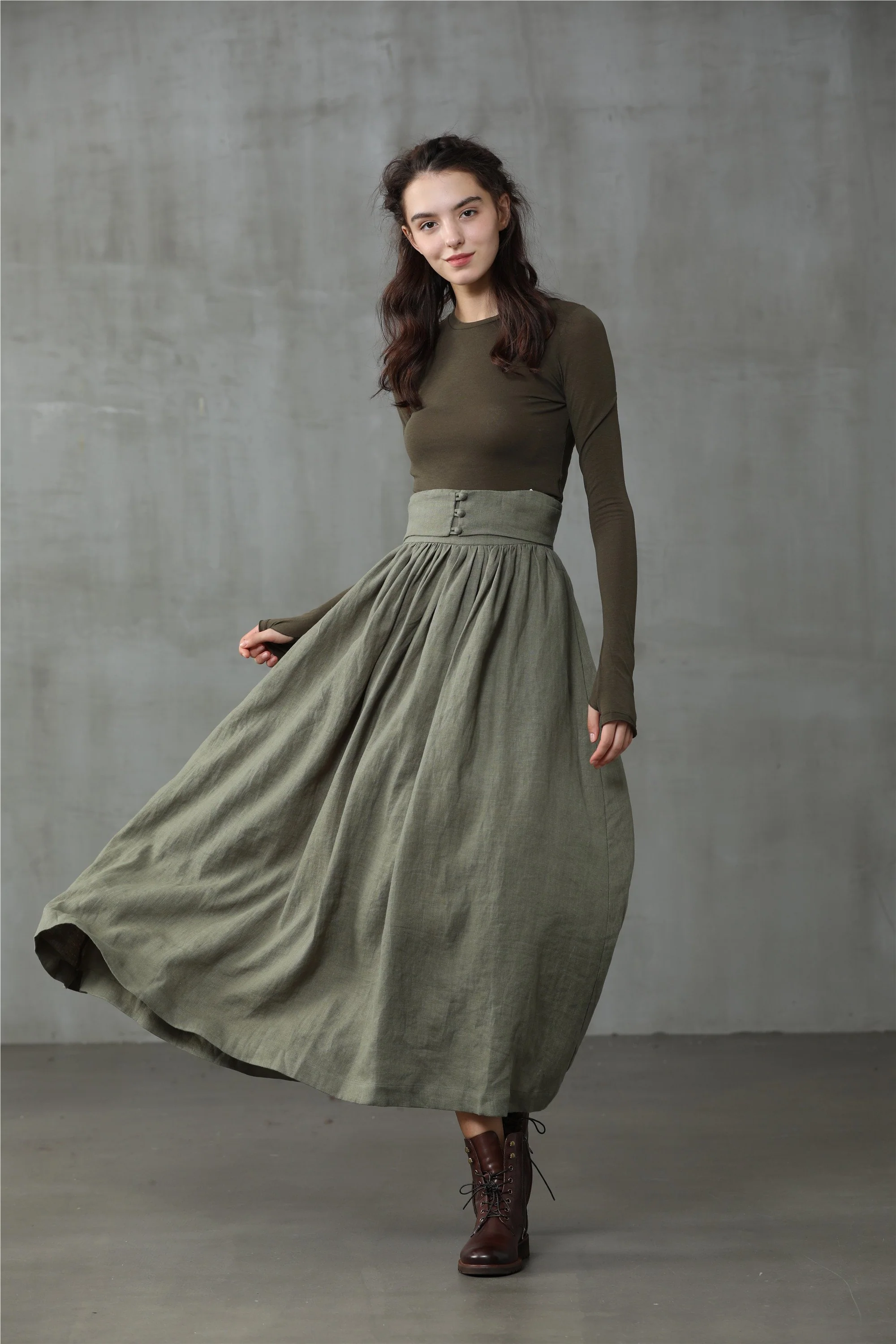 Hannah 38 |  Girdle linen skirt - Image 13