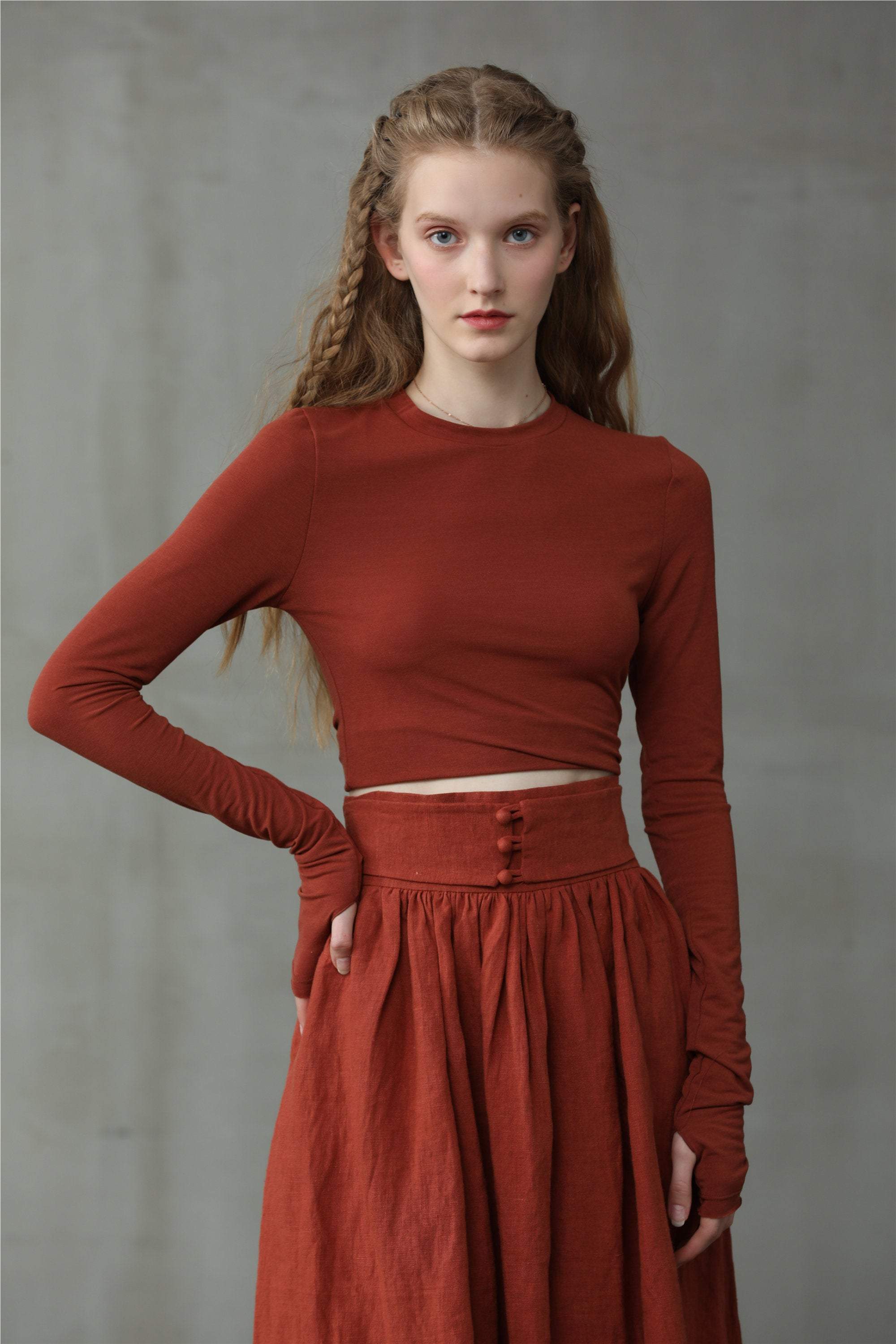 Hannah 38 |  Girdle linen skirt - Image 4