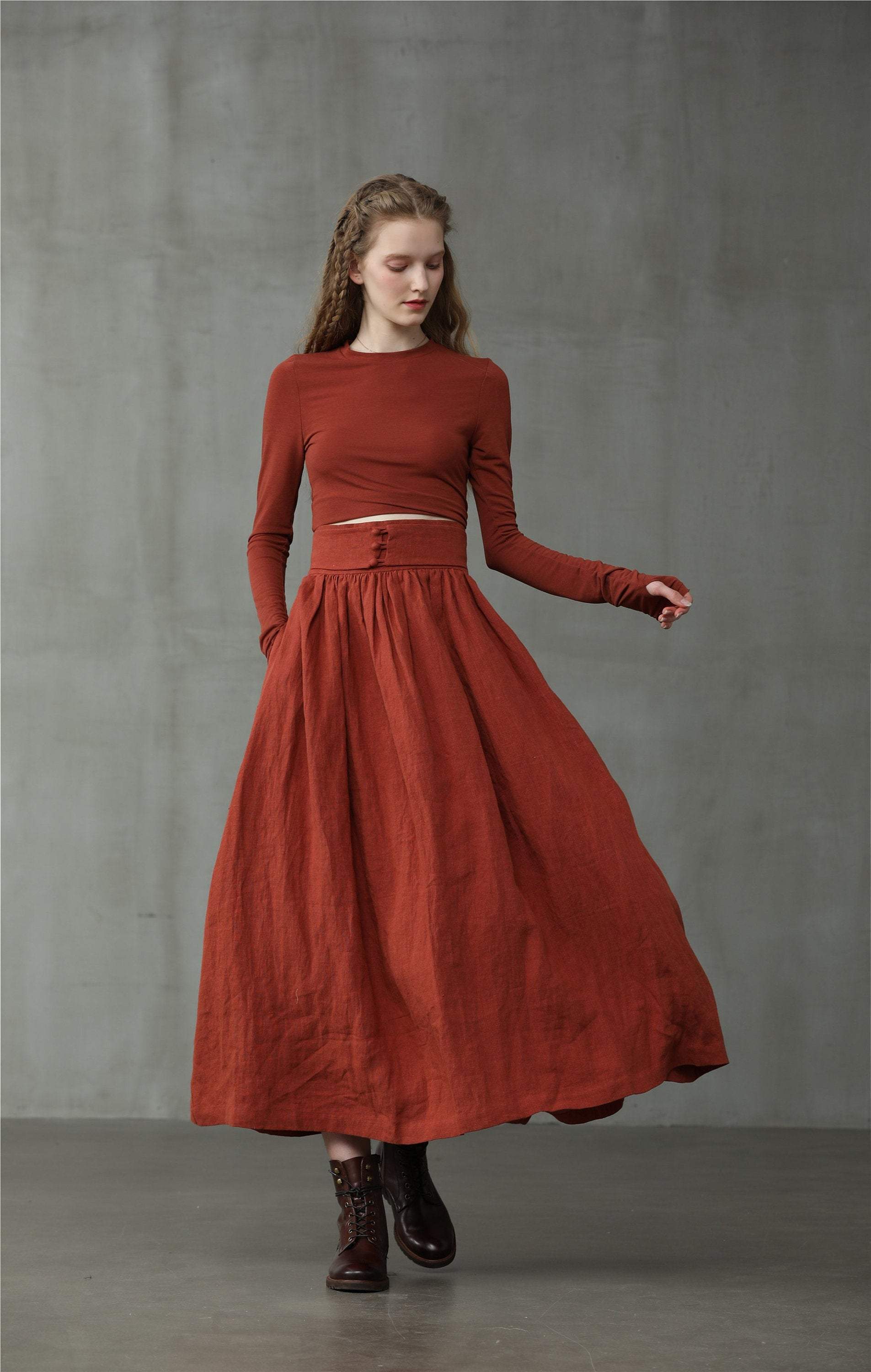 Hannah 38 |  Girdle linen skirt - Image 5