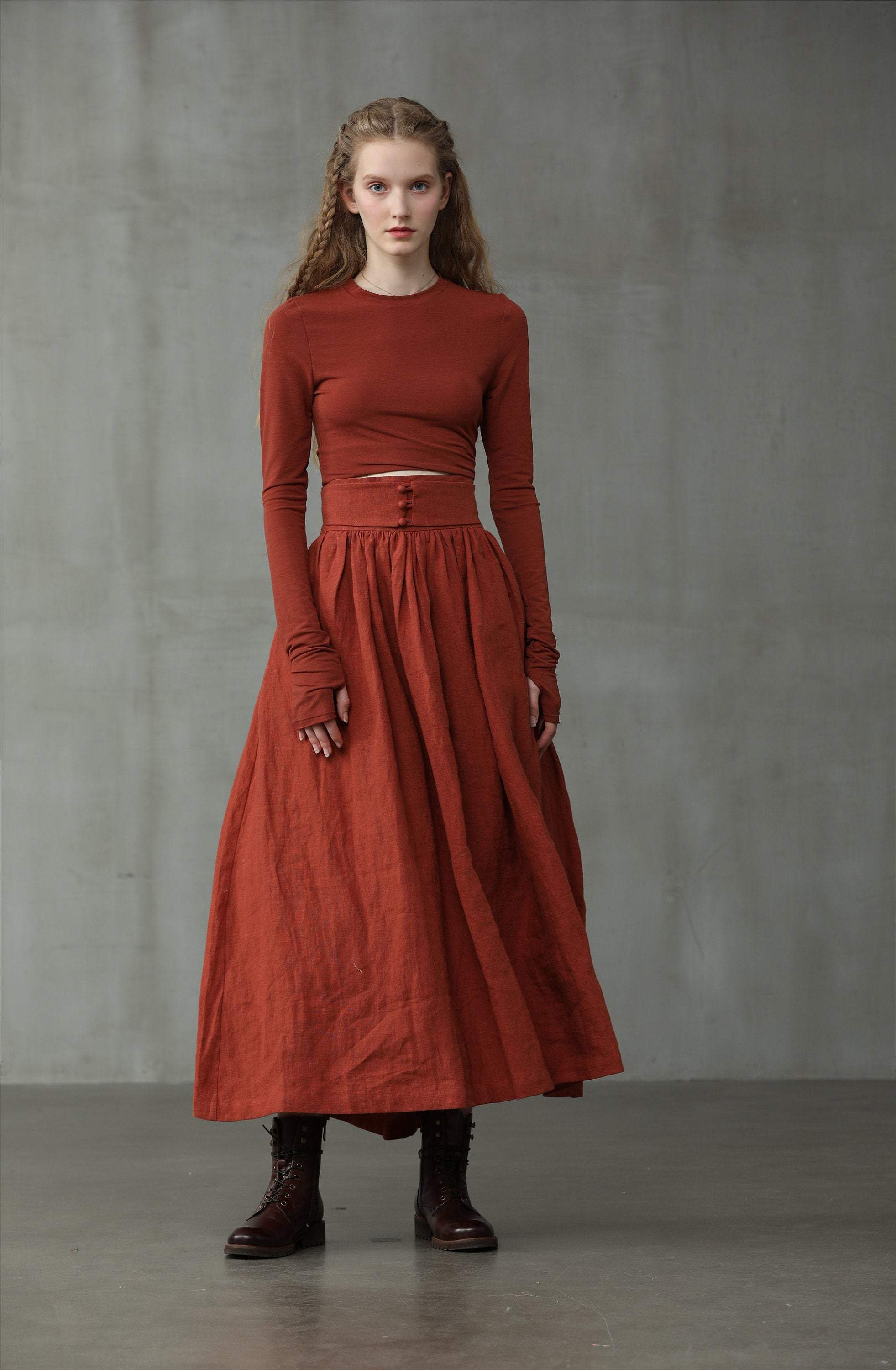 Hannah 38 |  Girdle linen skirt - Image 7