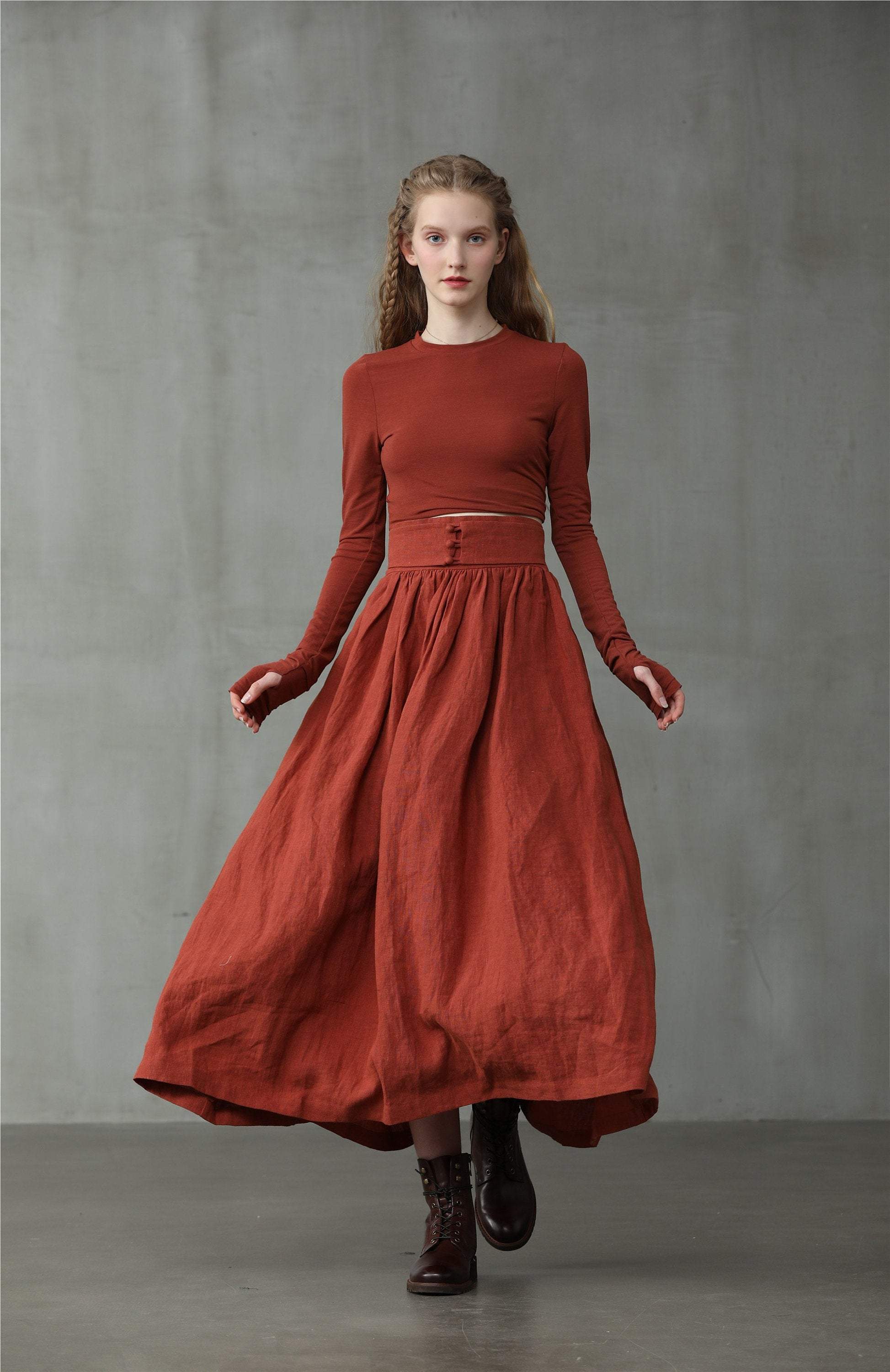 Hannah 38 |  Girdle linen skirt - Image 8
