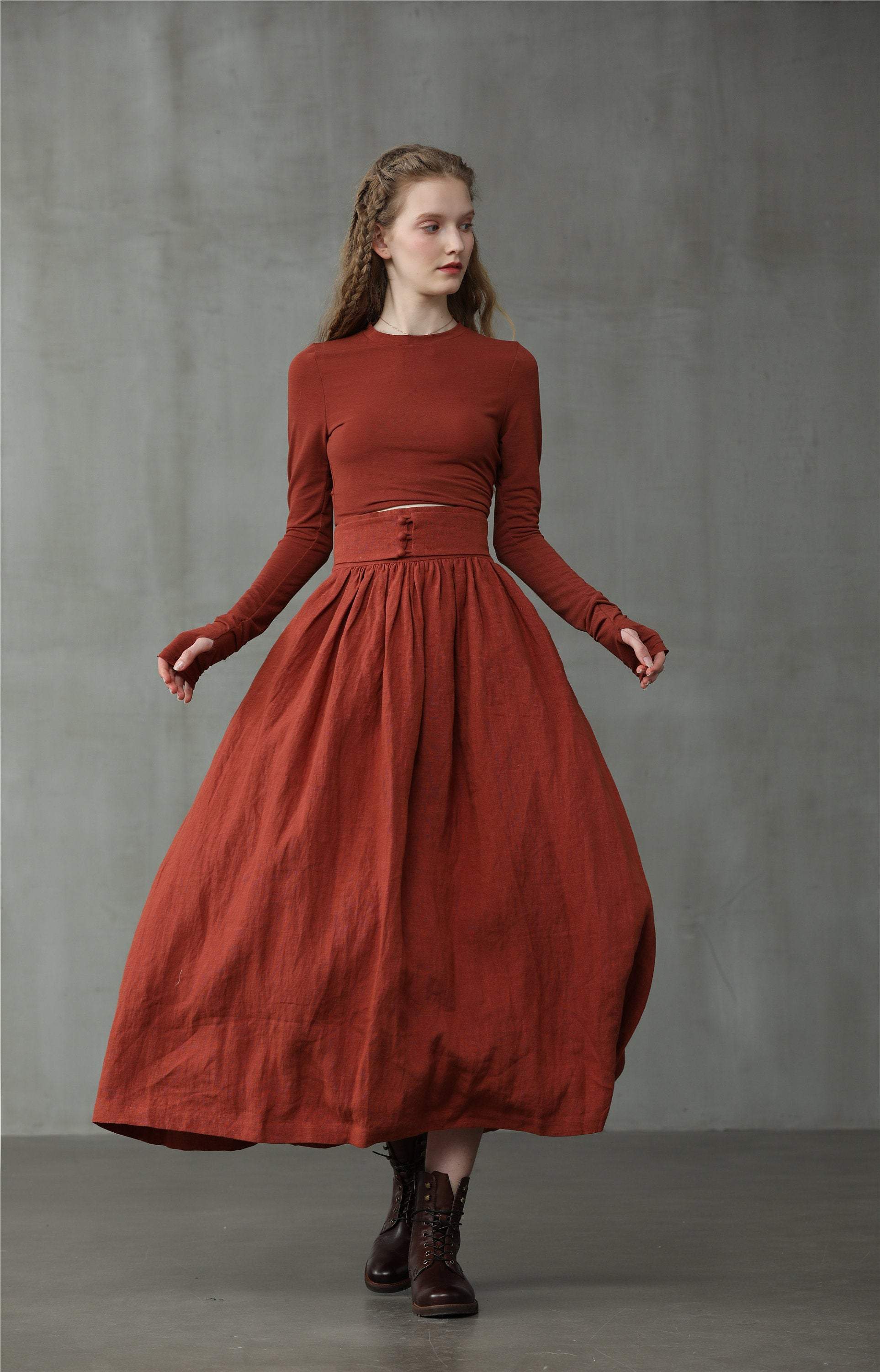 Hannah 38 |  Girdle linen skirt - Image 9