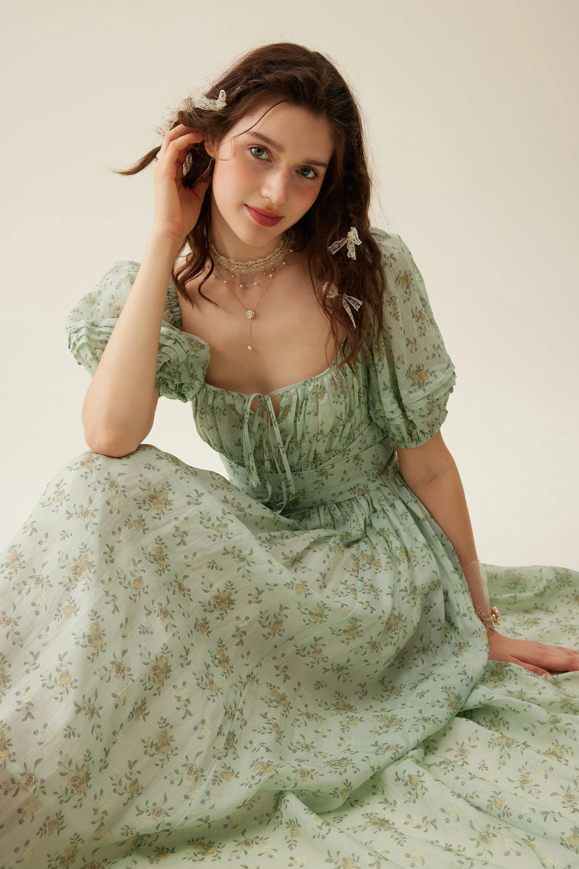 Alice 19 | Floral linen dress - Image 32
