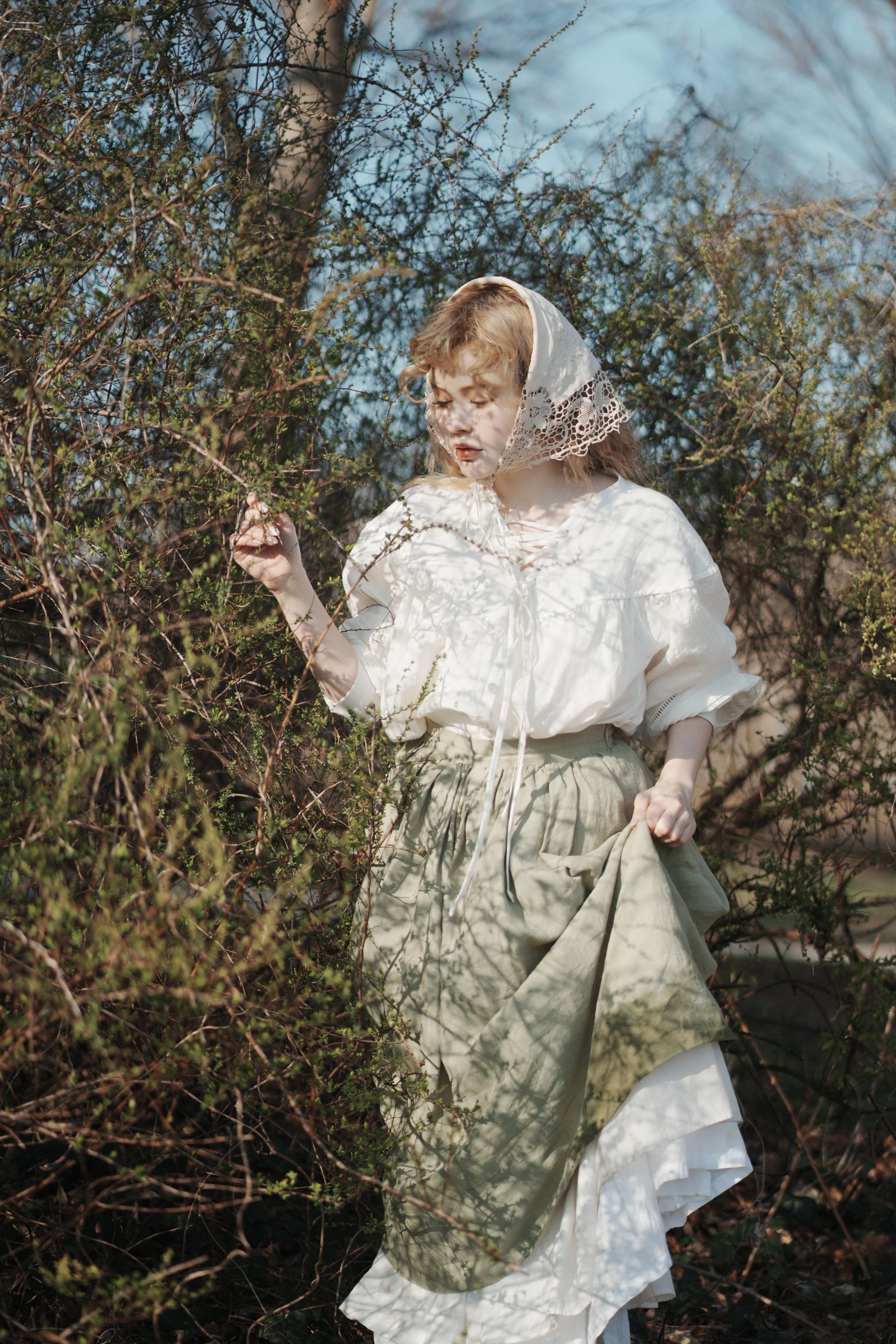 Daisy 03 | Pastel Green Linen Skirt - Image 6