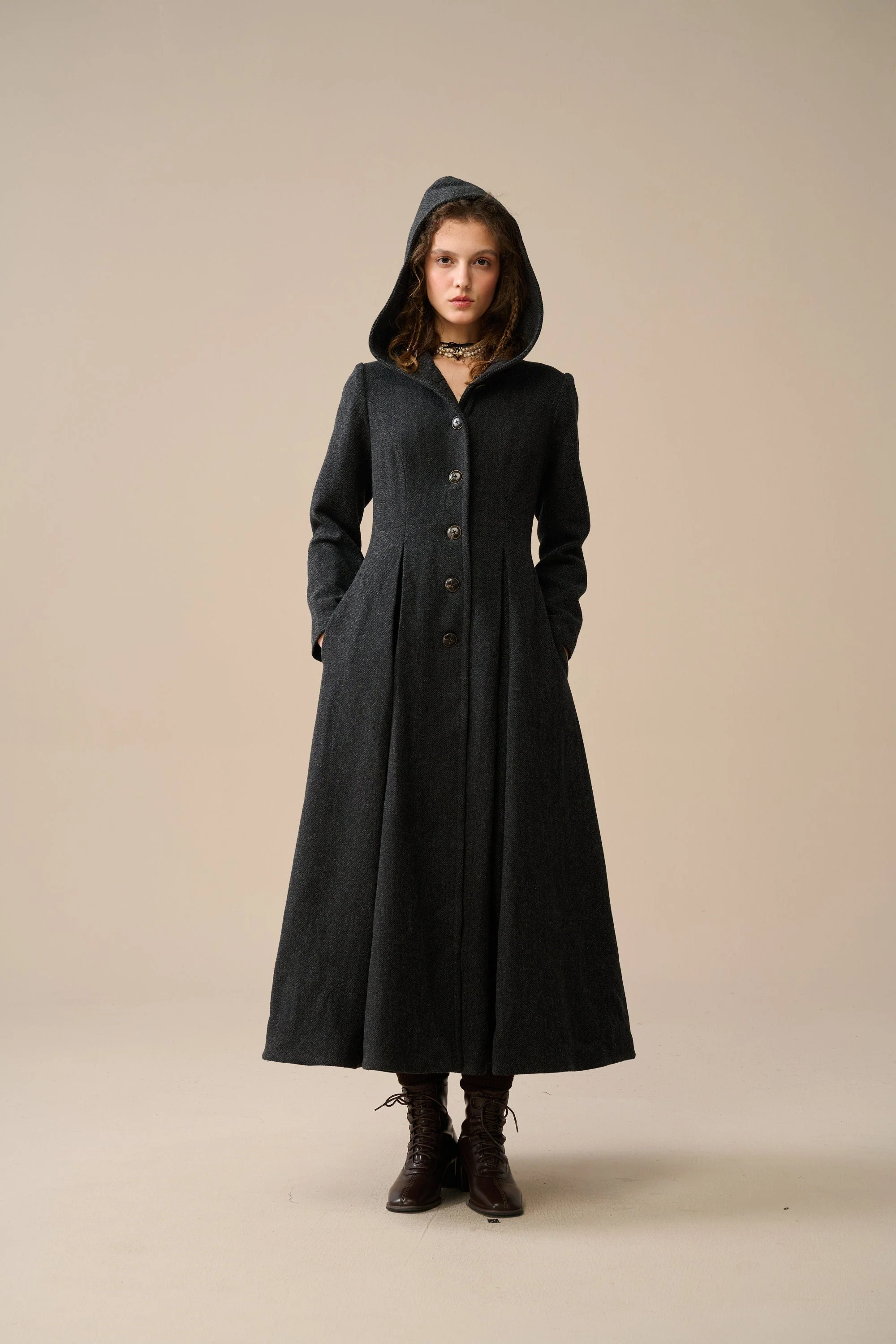 My Fair Lady 26 | Hooded Wool Coat - Image 10