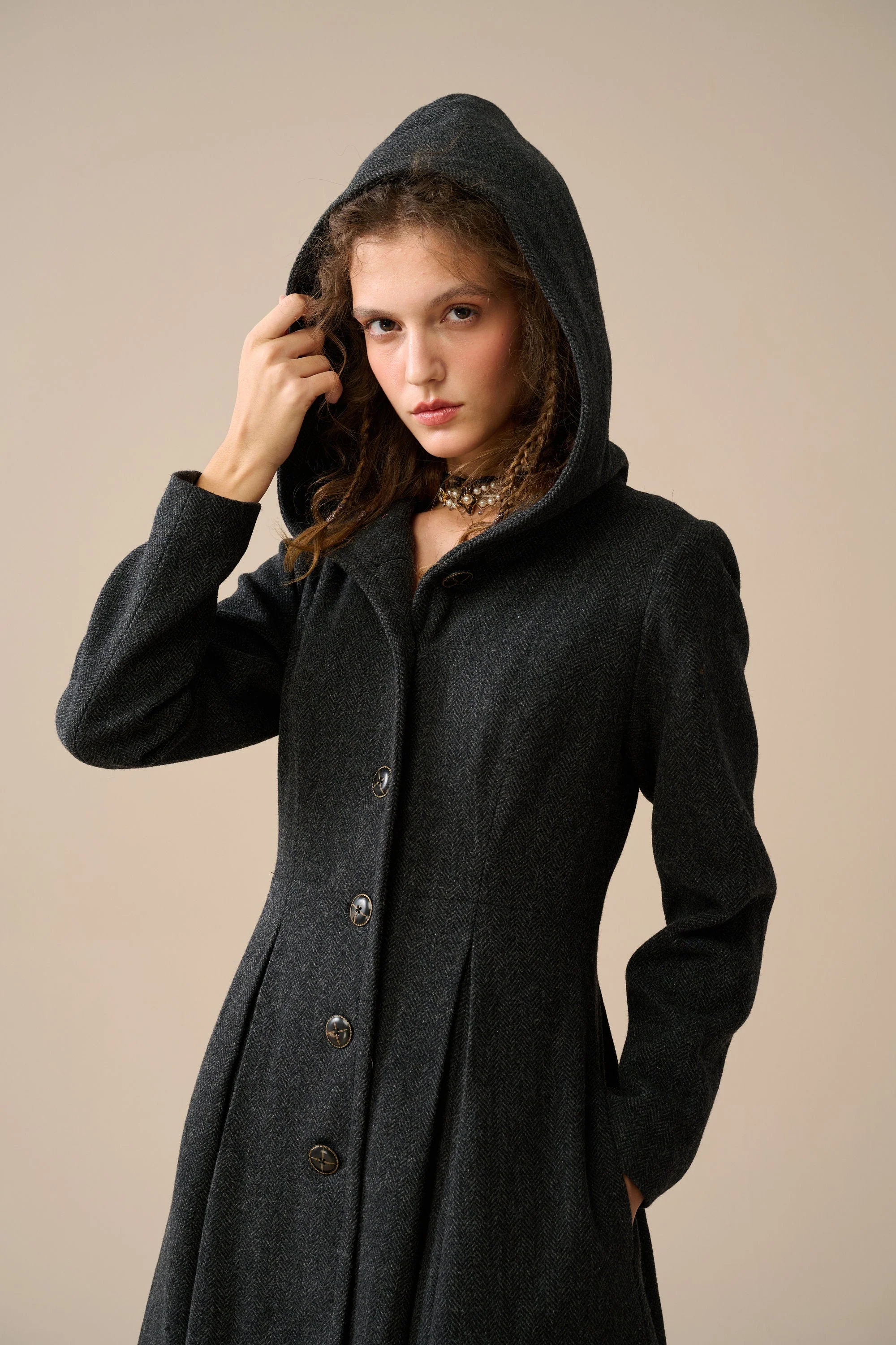 My Fair Lady 26 | Hooded Wool Coat - Image 11