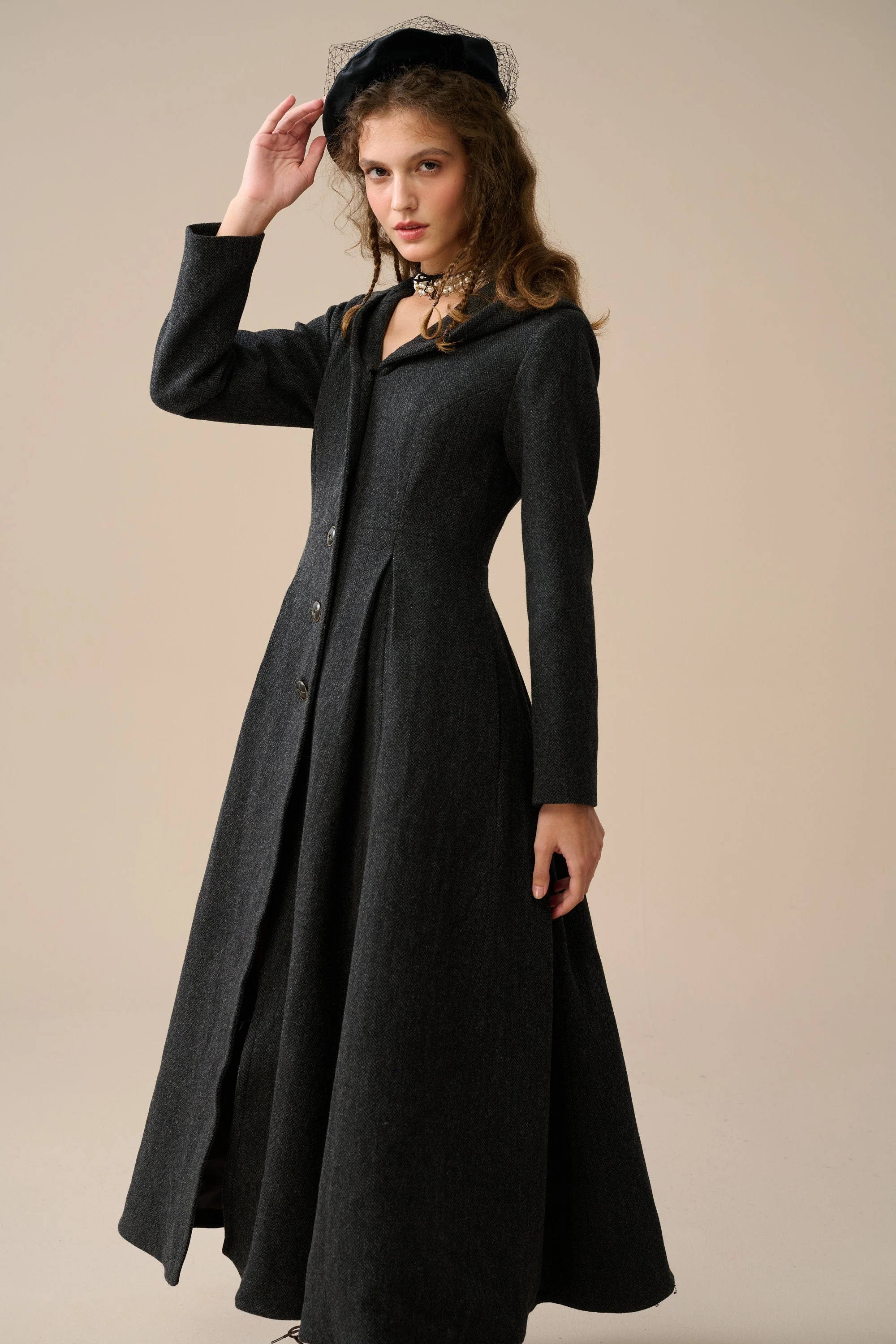 My Fair Lady 26 | Hooded Wool Coat - Image 4