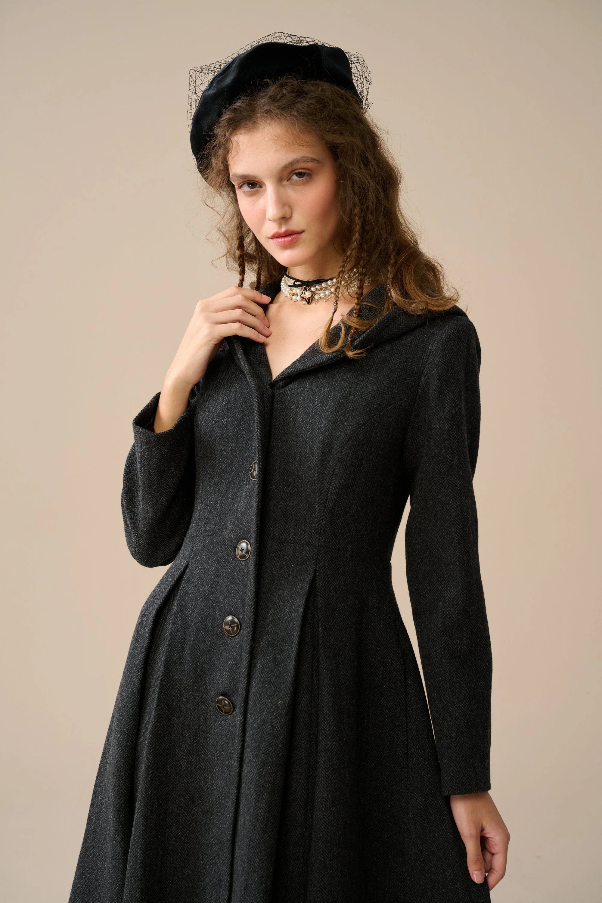 My Fair Lady 26 | Hooded Wool Coat - Image 5
