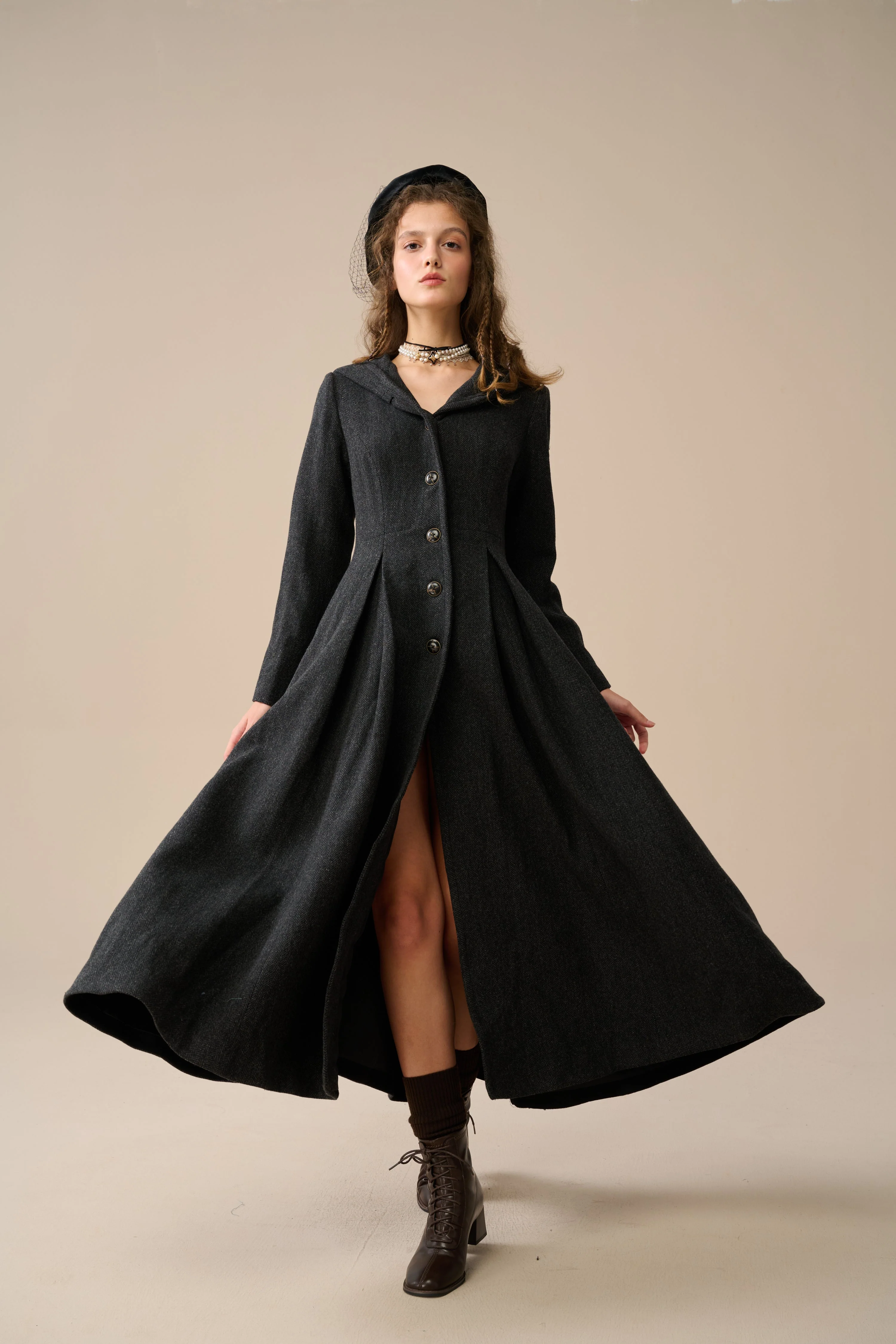 My Fair Lady 26 | Hooded Wool Coat - Image 26