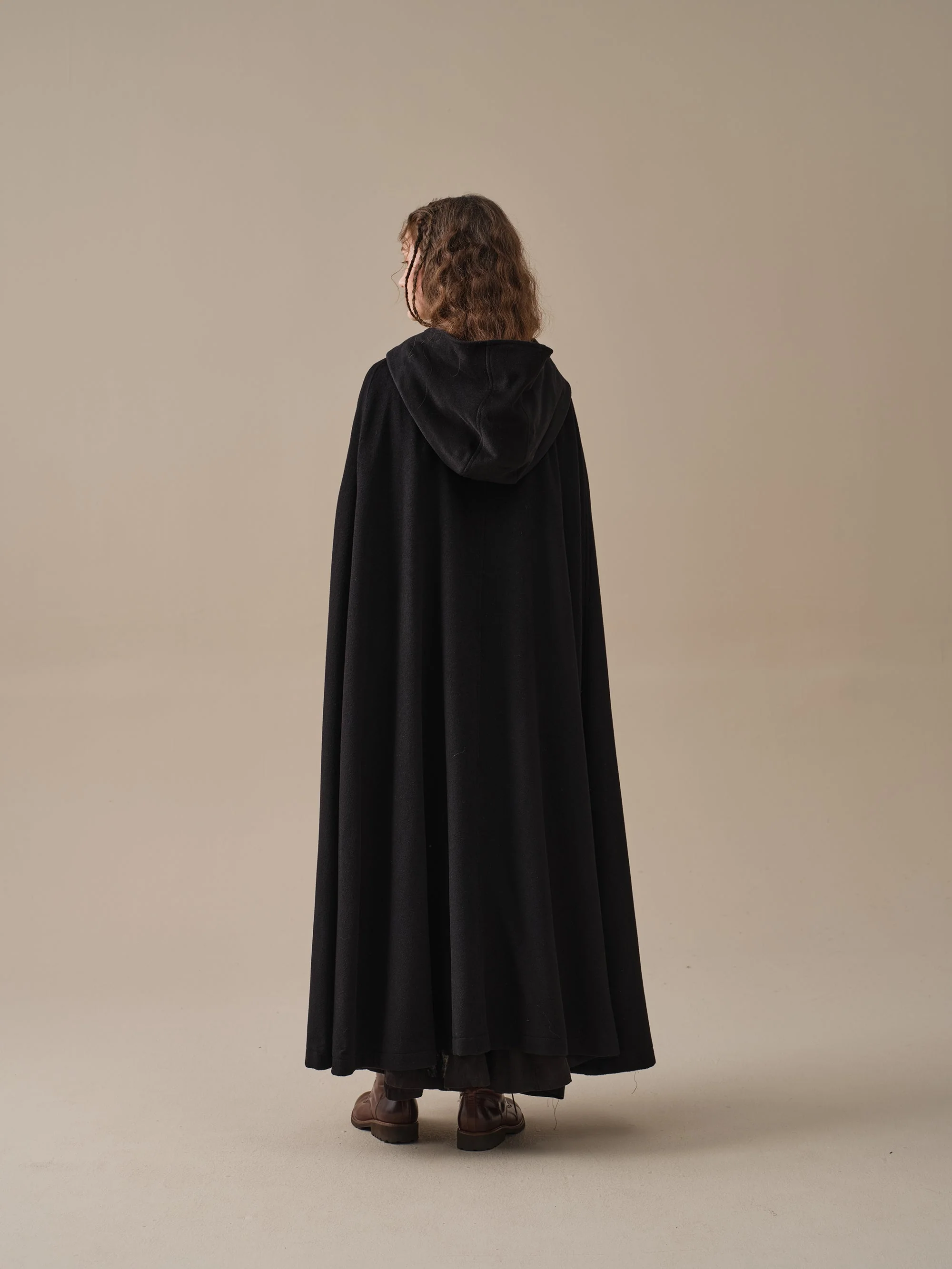 ARIEL 14 | HOODED WOOL CLOAK COAT - Image 24