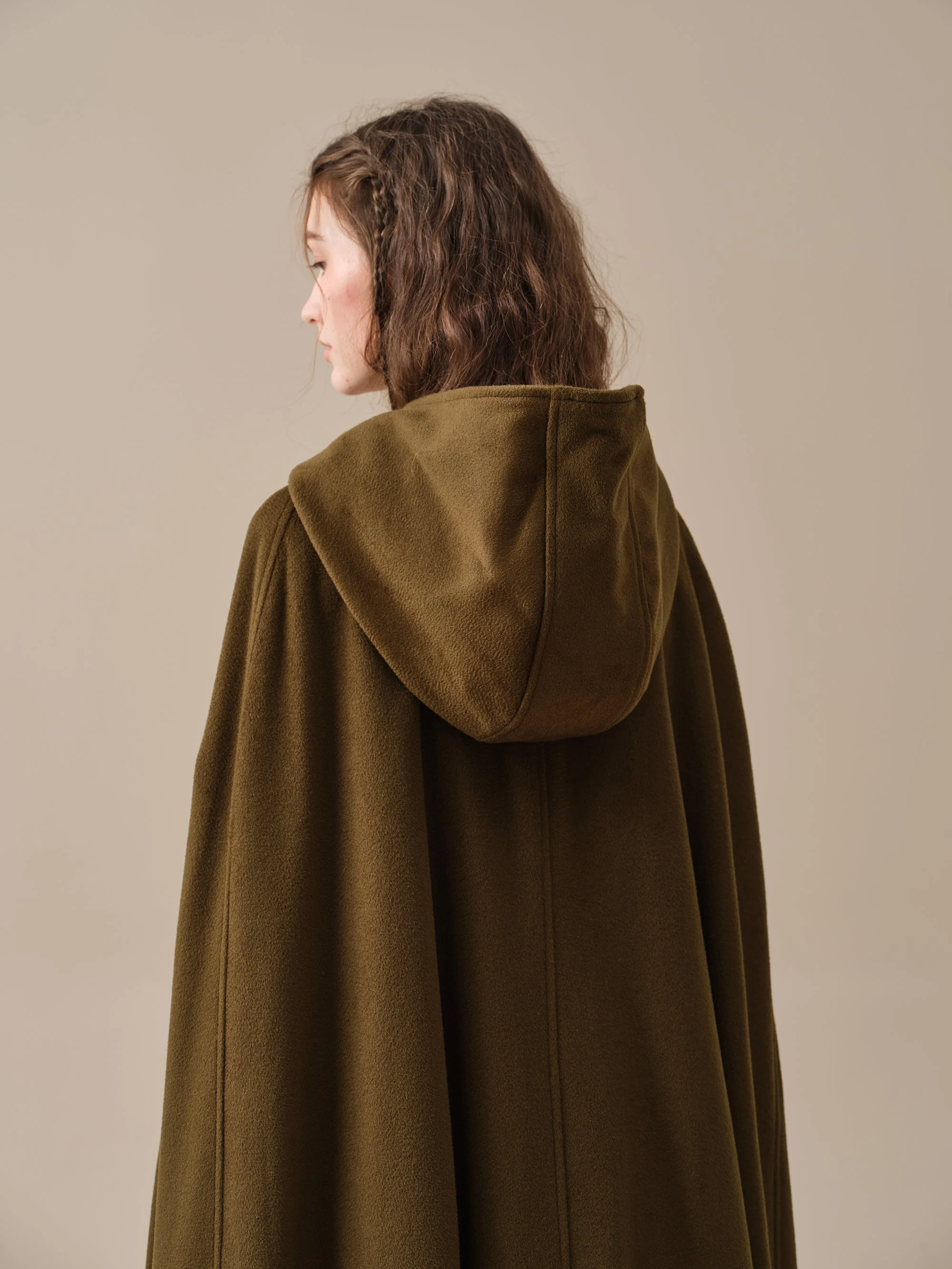 ARIEL 14 | HOODED WOOL CLOAK COAT - Image 30