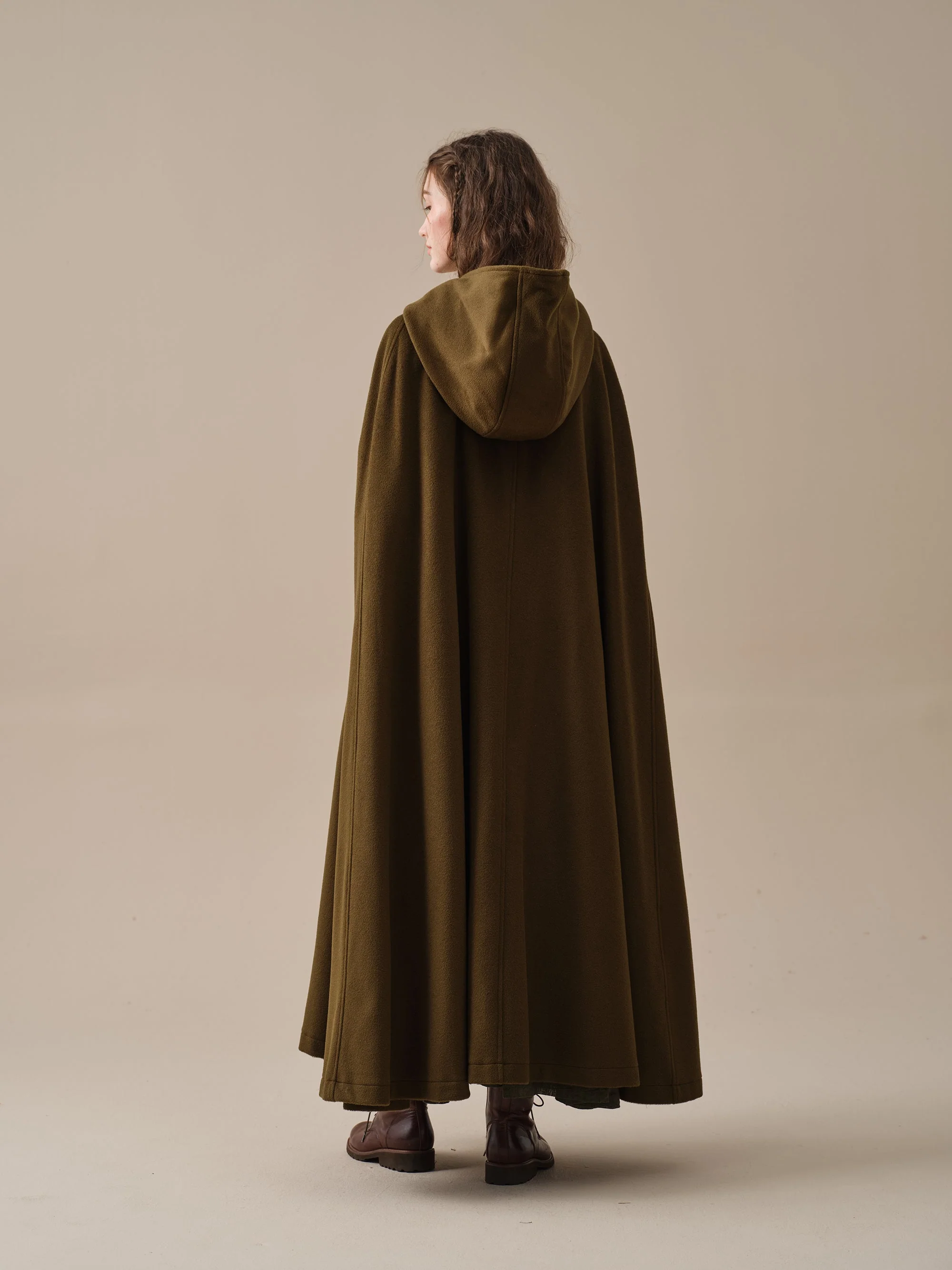 ARIEL 14 | HOODED WOOL CLOAK COAT - Image 31