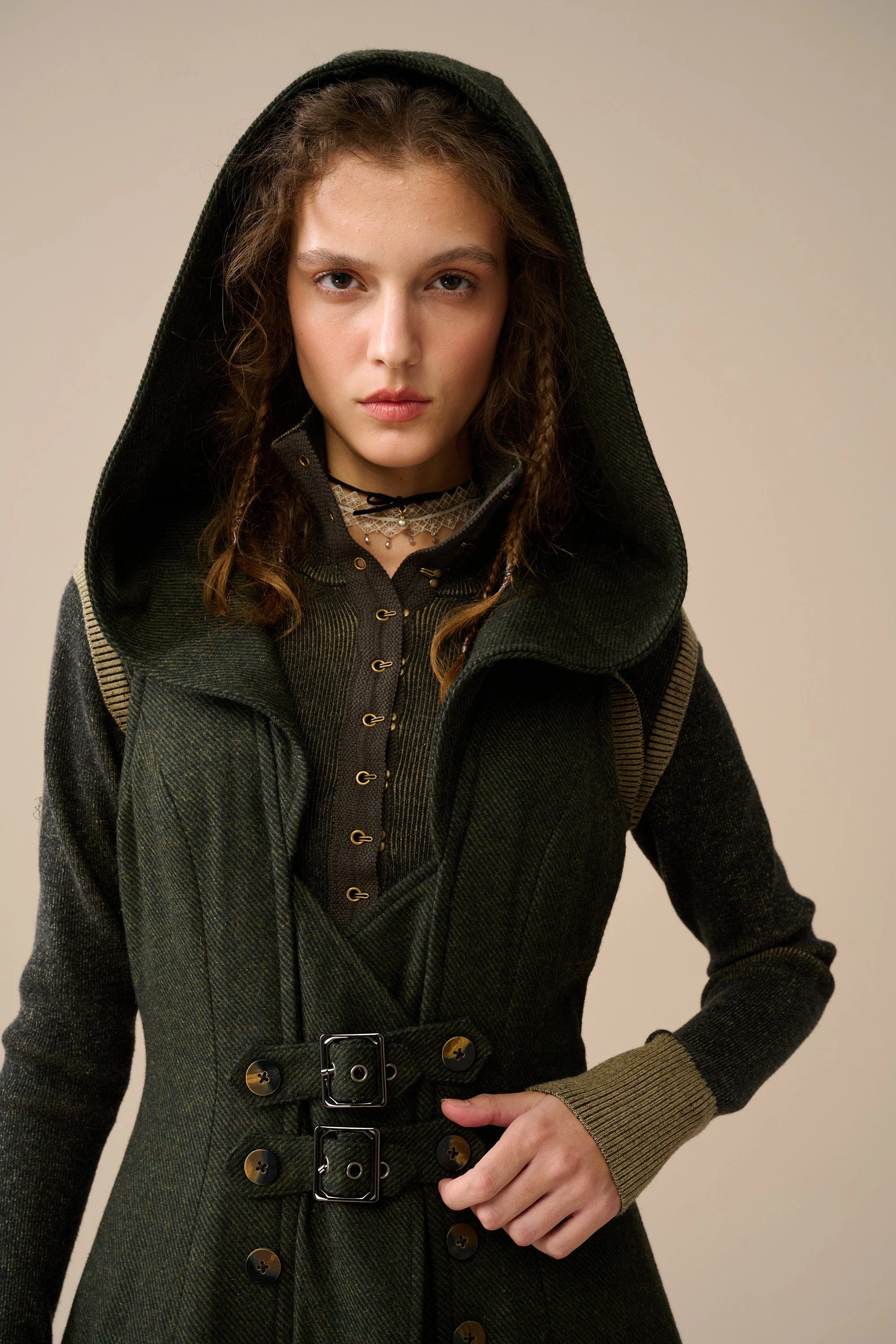 Patricia 21| hooded corset wool dress - Image 11