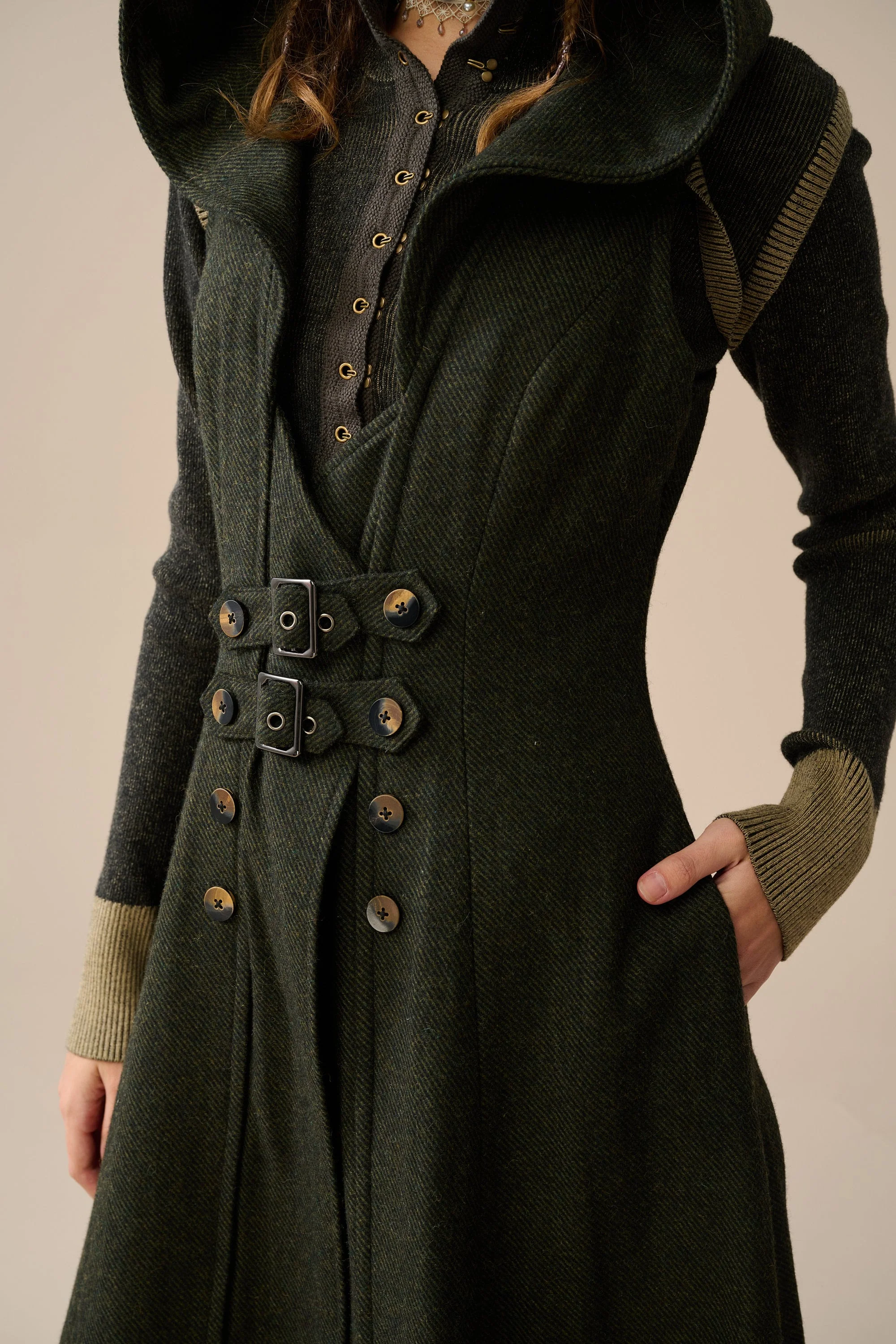 Patricia 21| hooded corset wool dress - Image 12