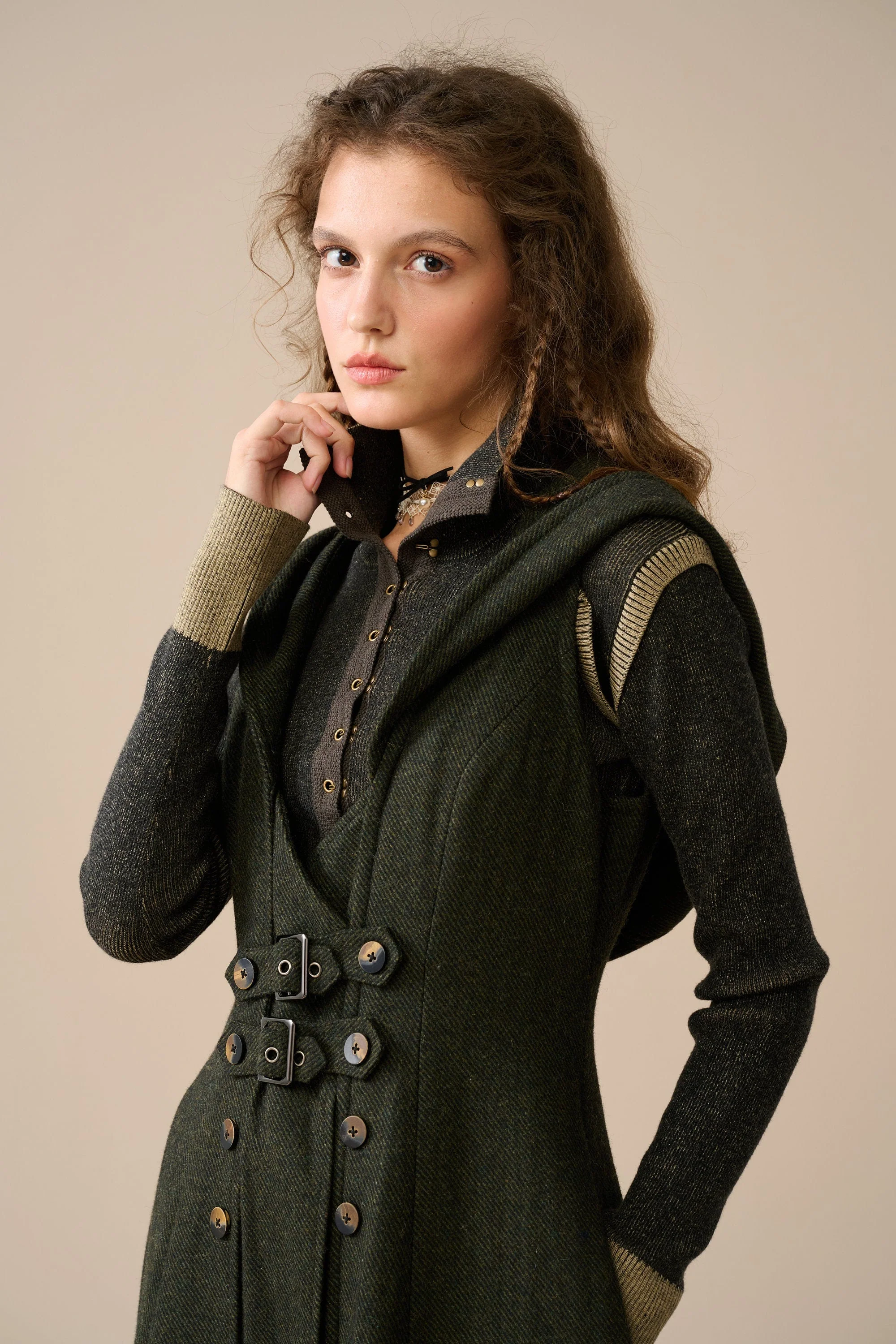 Patricia 21| hooded corset wool dress - Image 13