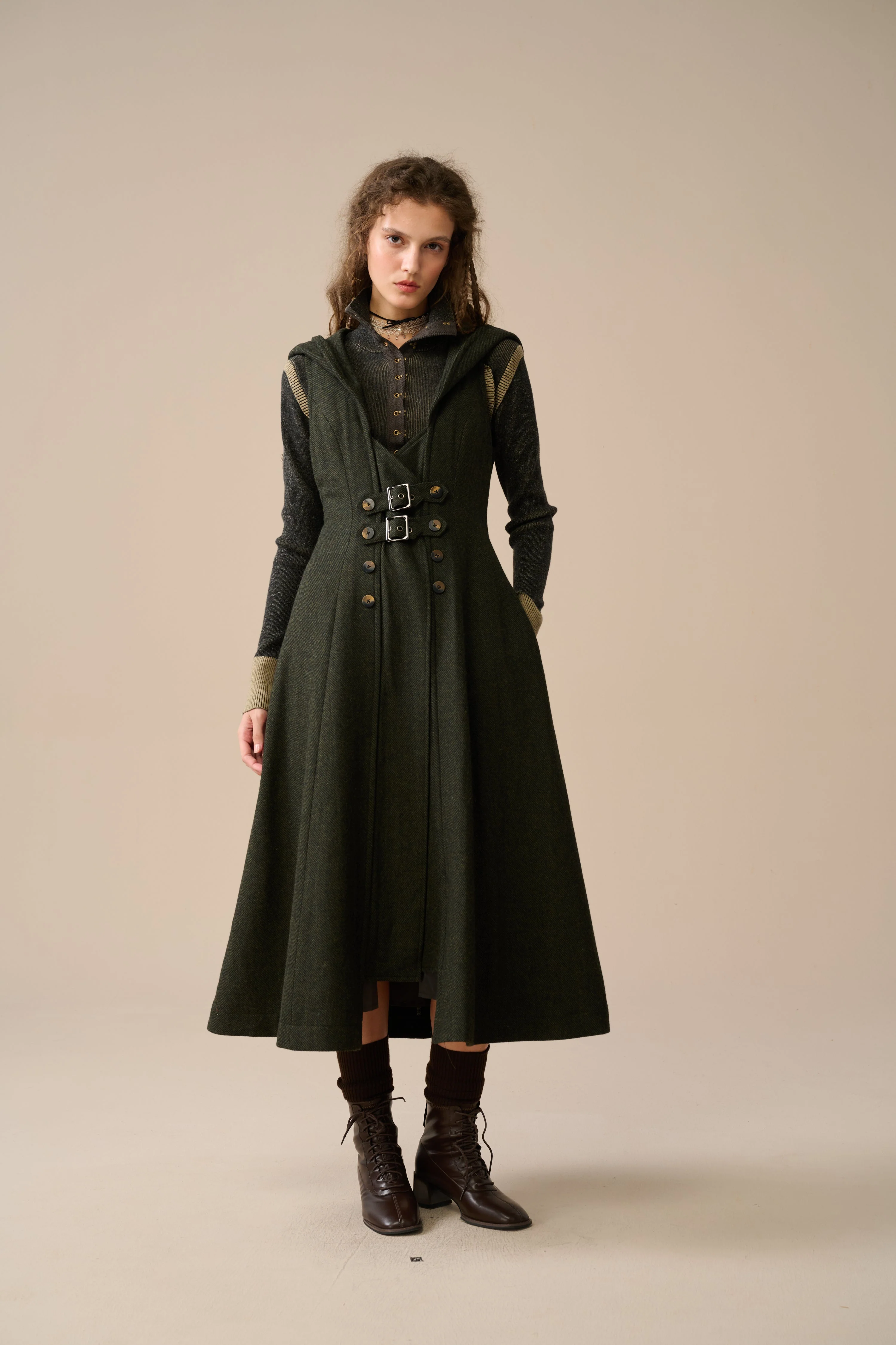 Patricia 21| hooded corset wool dress - Image 15