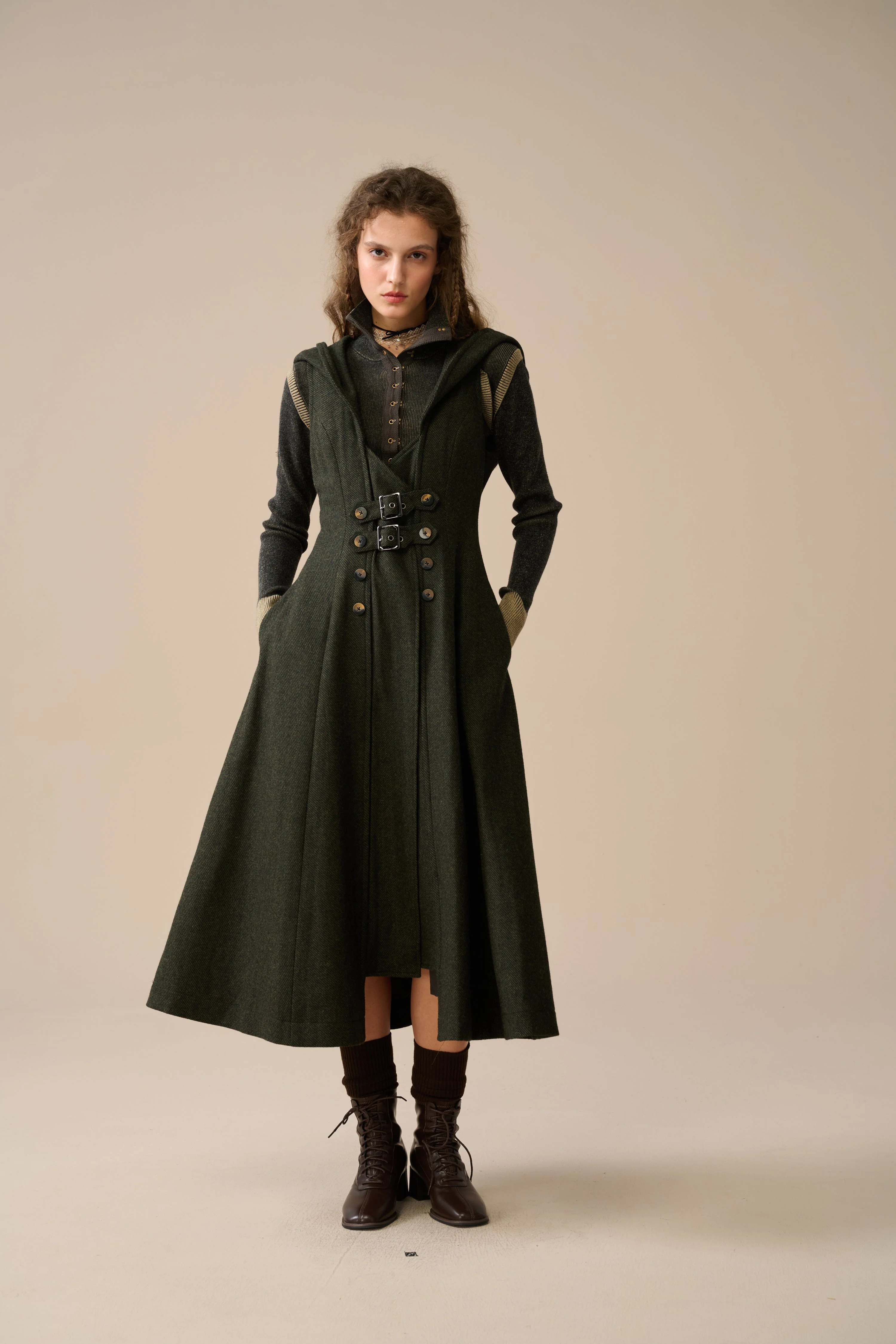 Patricia 21| hooded corset wool dress - Image 16