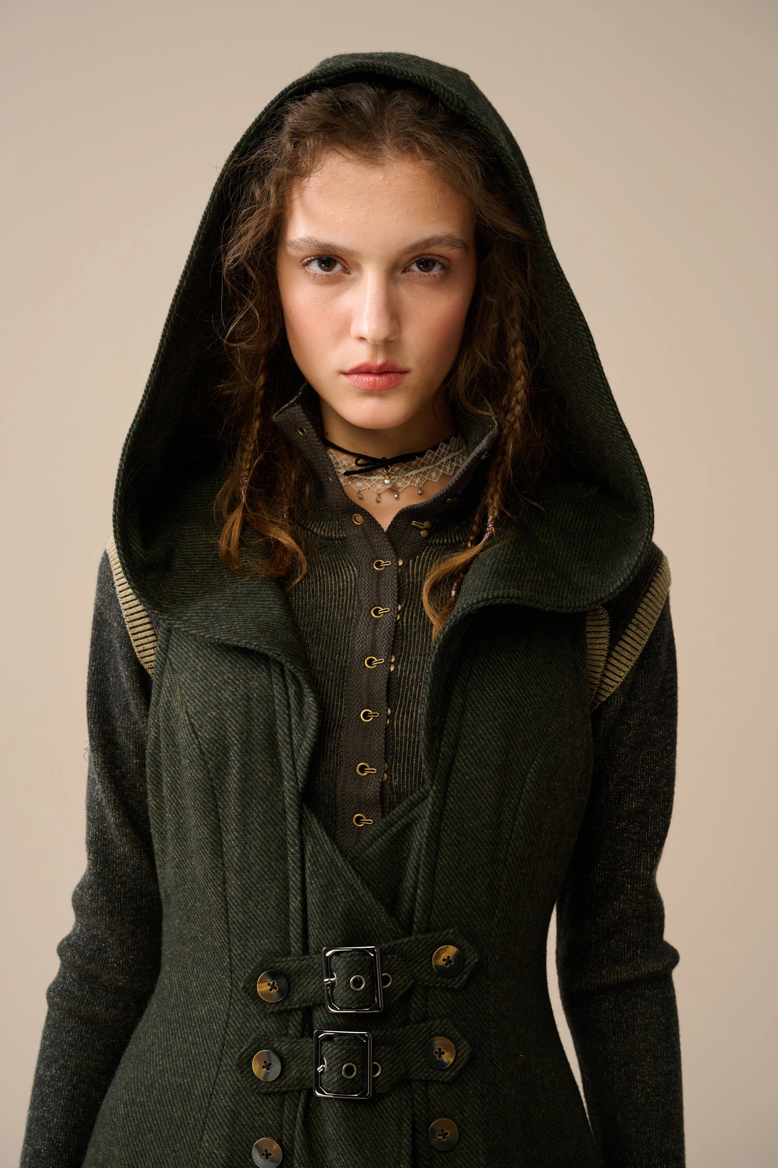 Patricia 21| hooded corset wool dress - Image 19