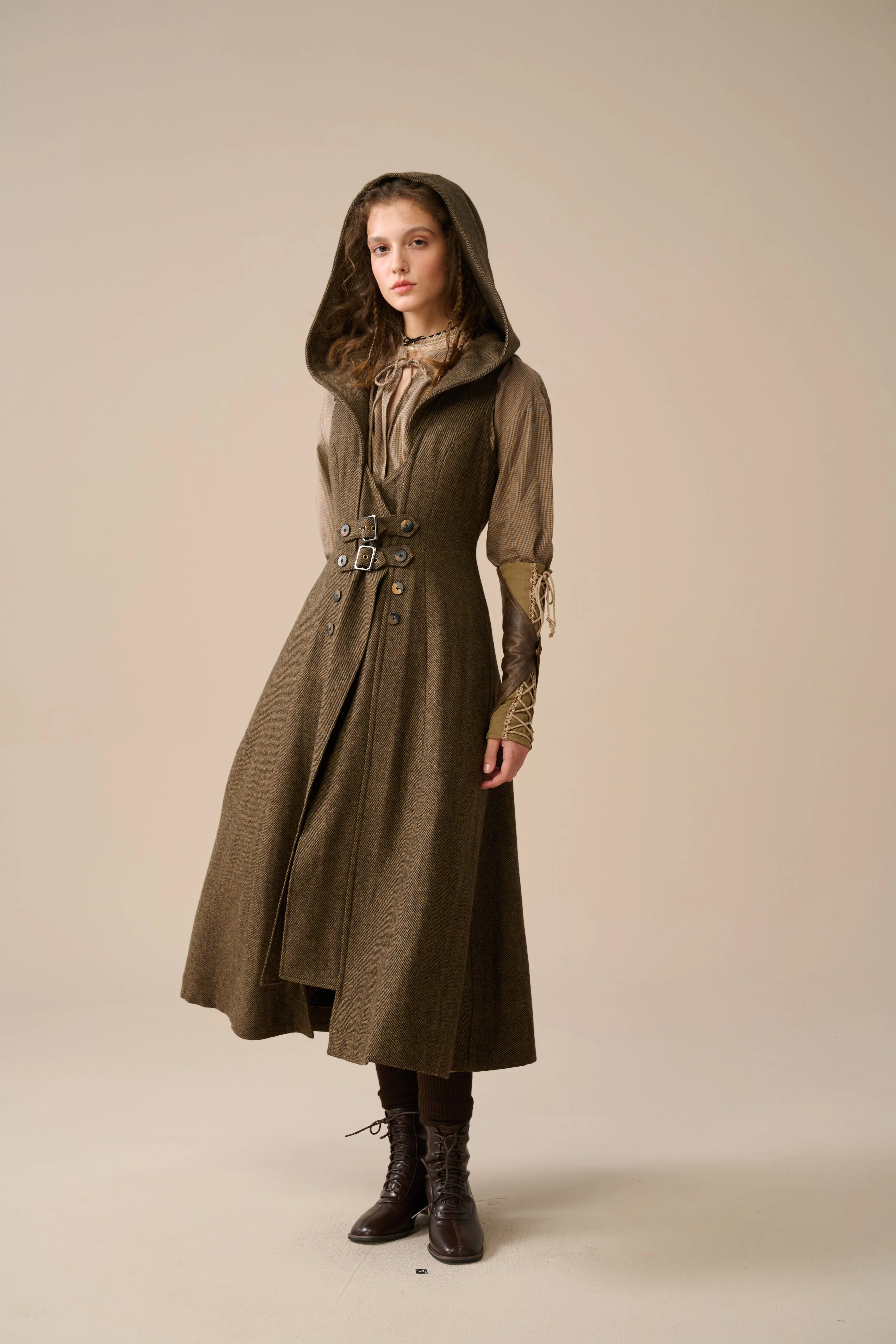 Patricia 21| hooded corset wool dress - Image 20