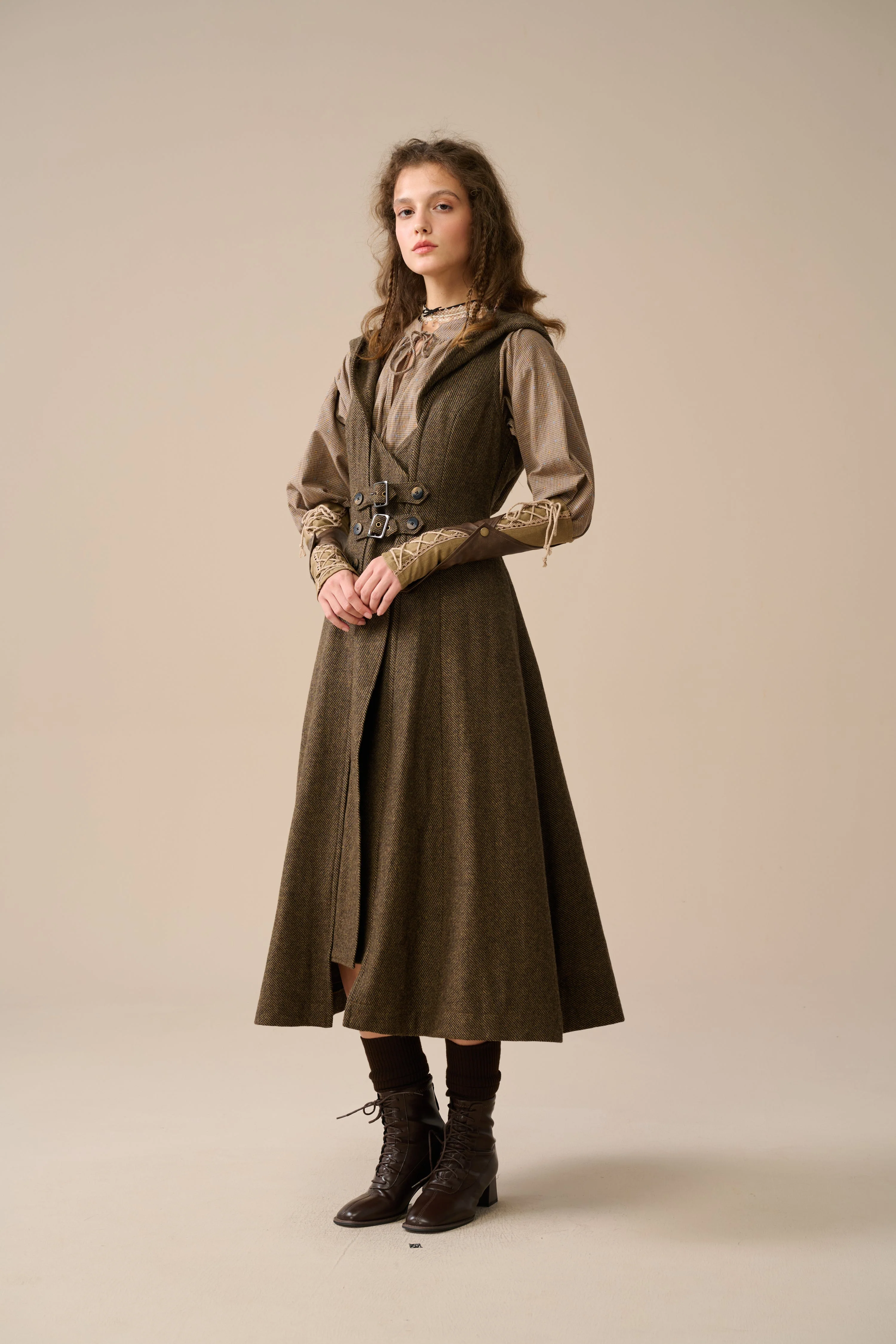 Patricia 21| hooded corset wool dress - Image 22