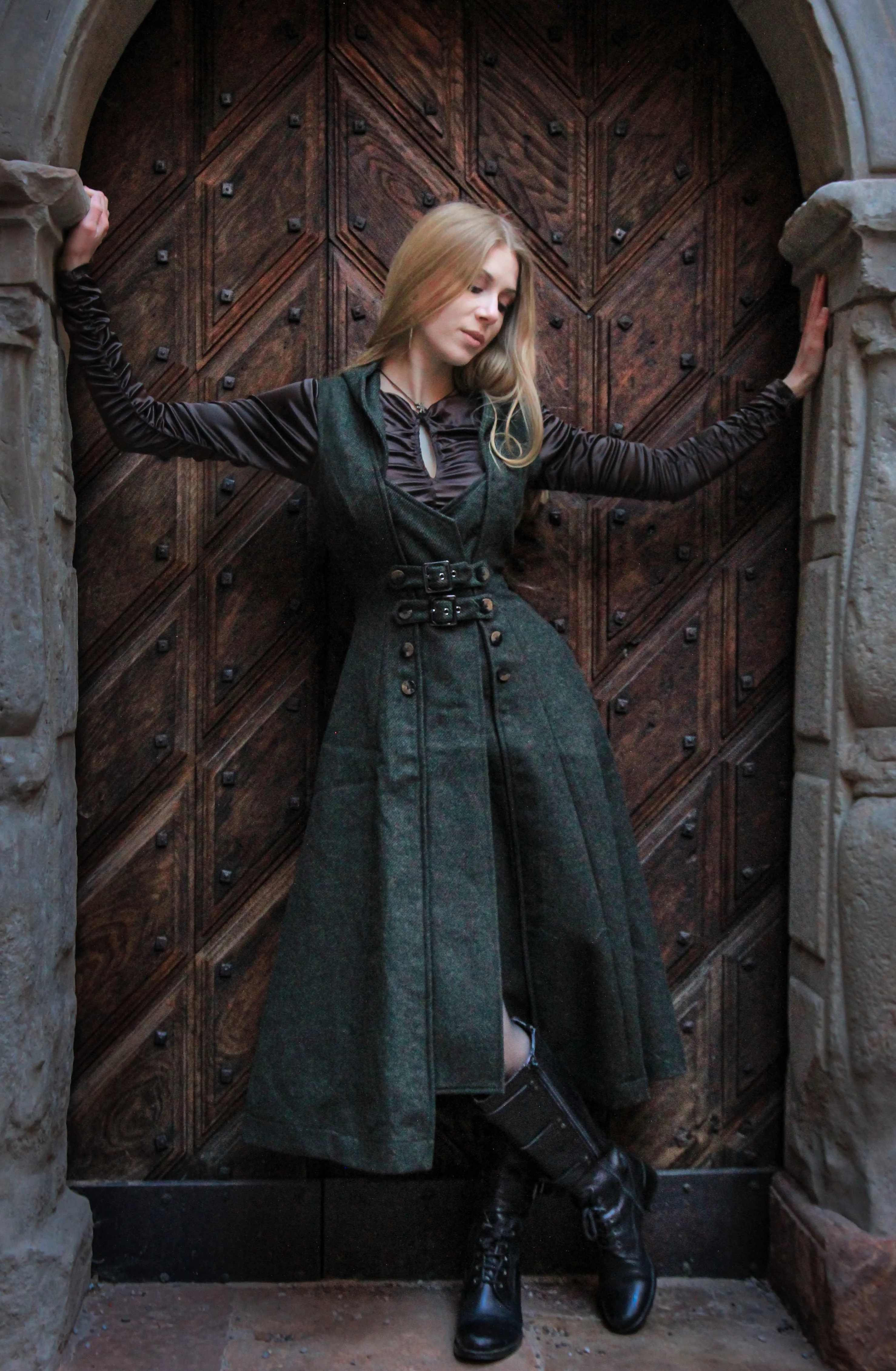 Patricia 21| hooded corset wool dress - Image 3