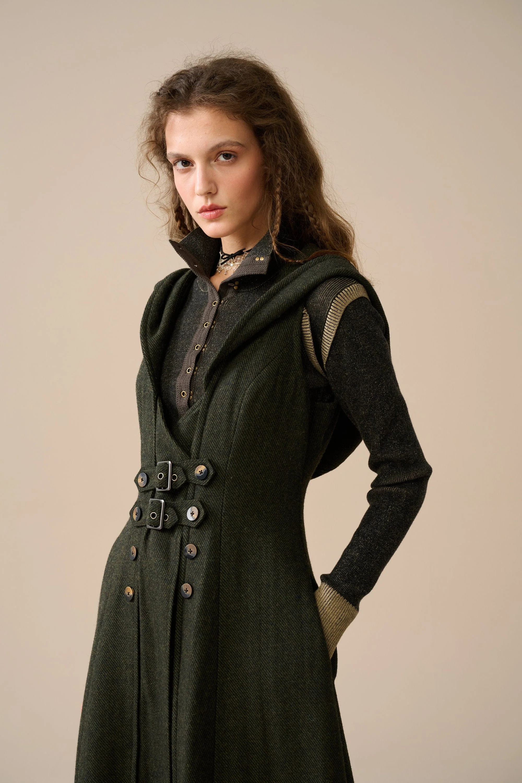 Patricia 21| hooded corset wool dress - Image 7