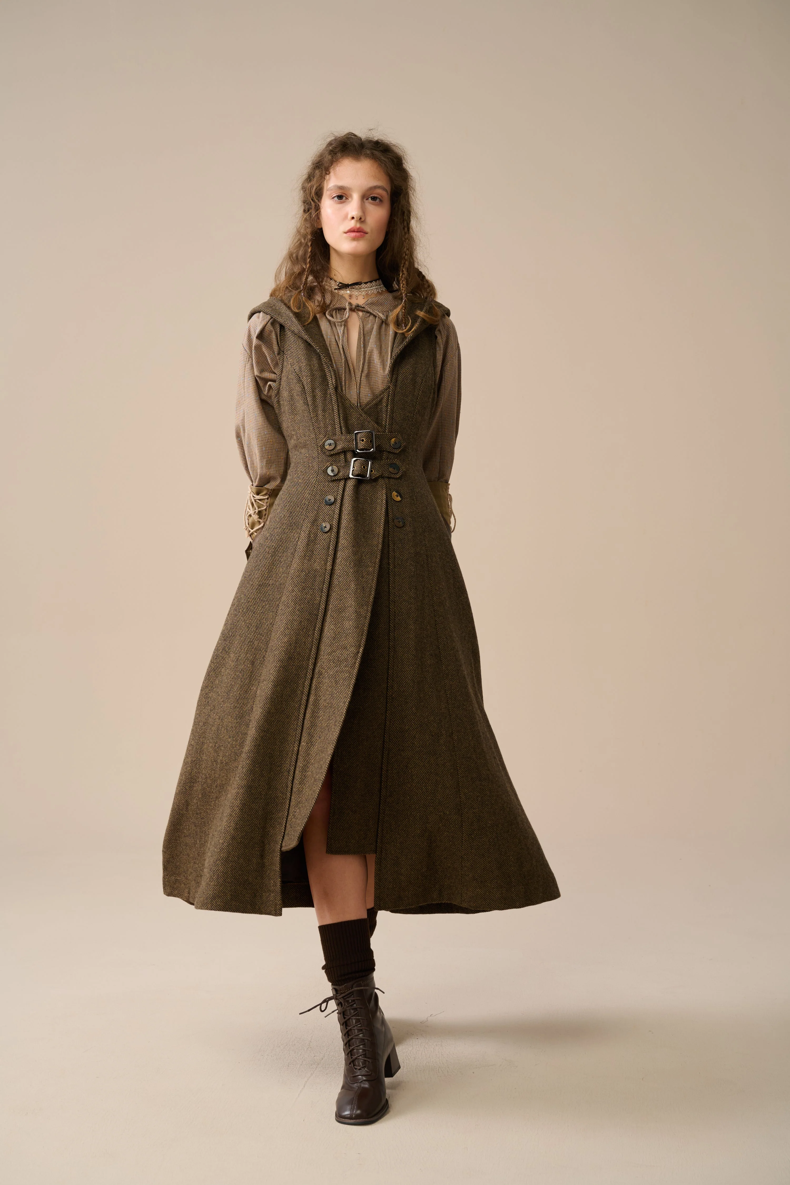 Patricia 21| hooded corset wool dress - Image 11