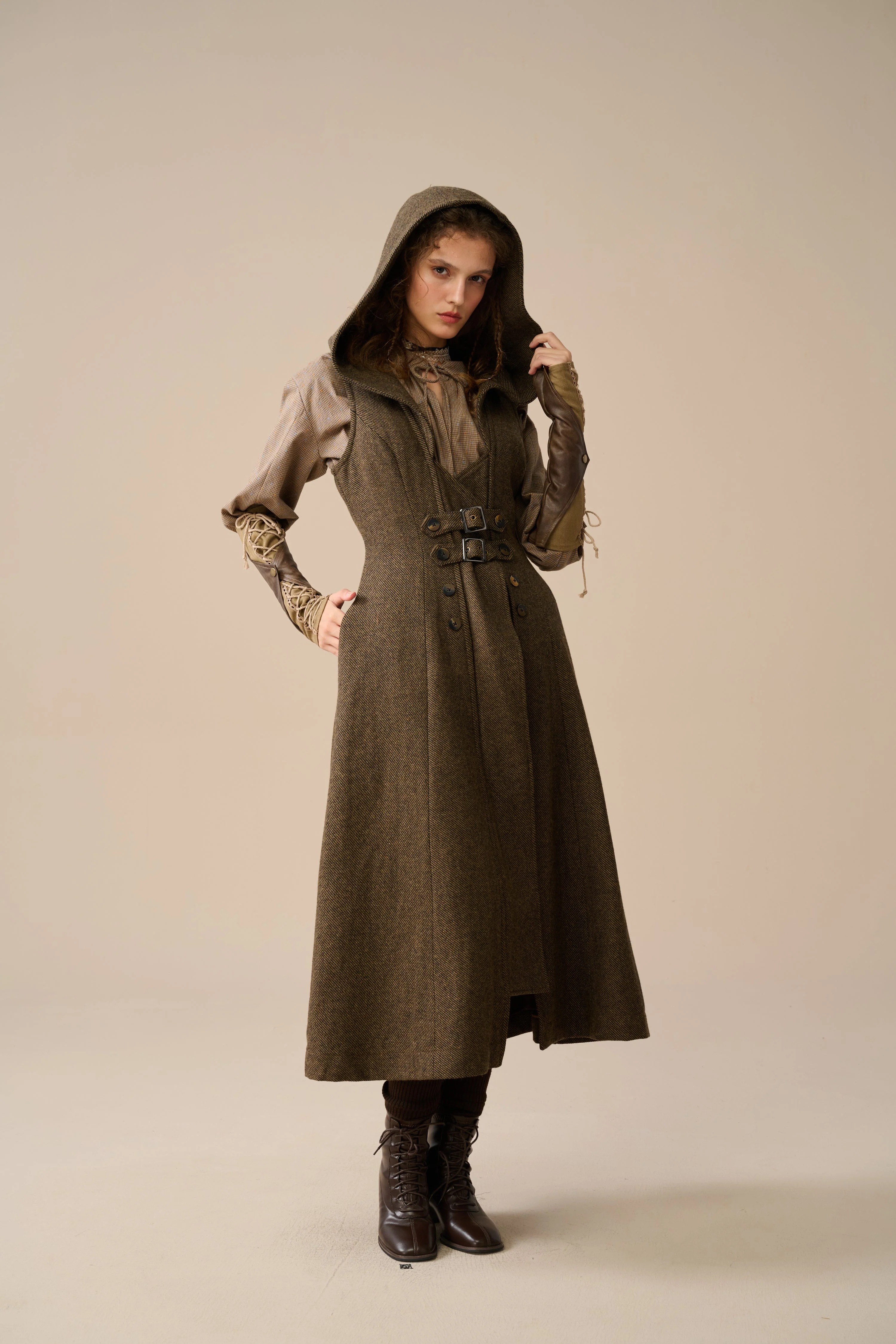 Patricia 21| hooded corset wool dress - Image 12