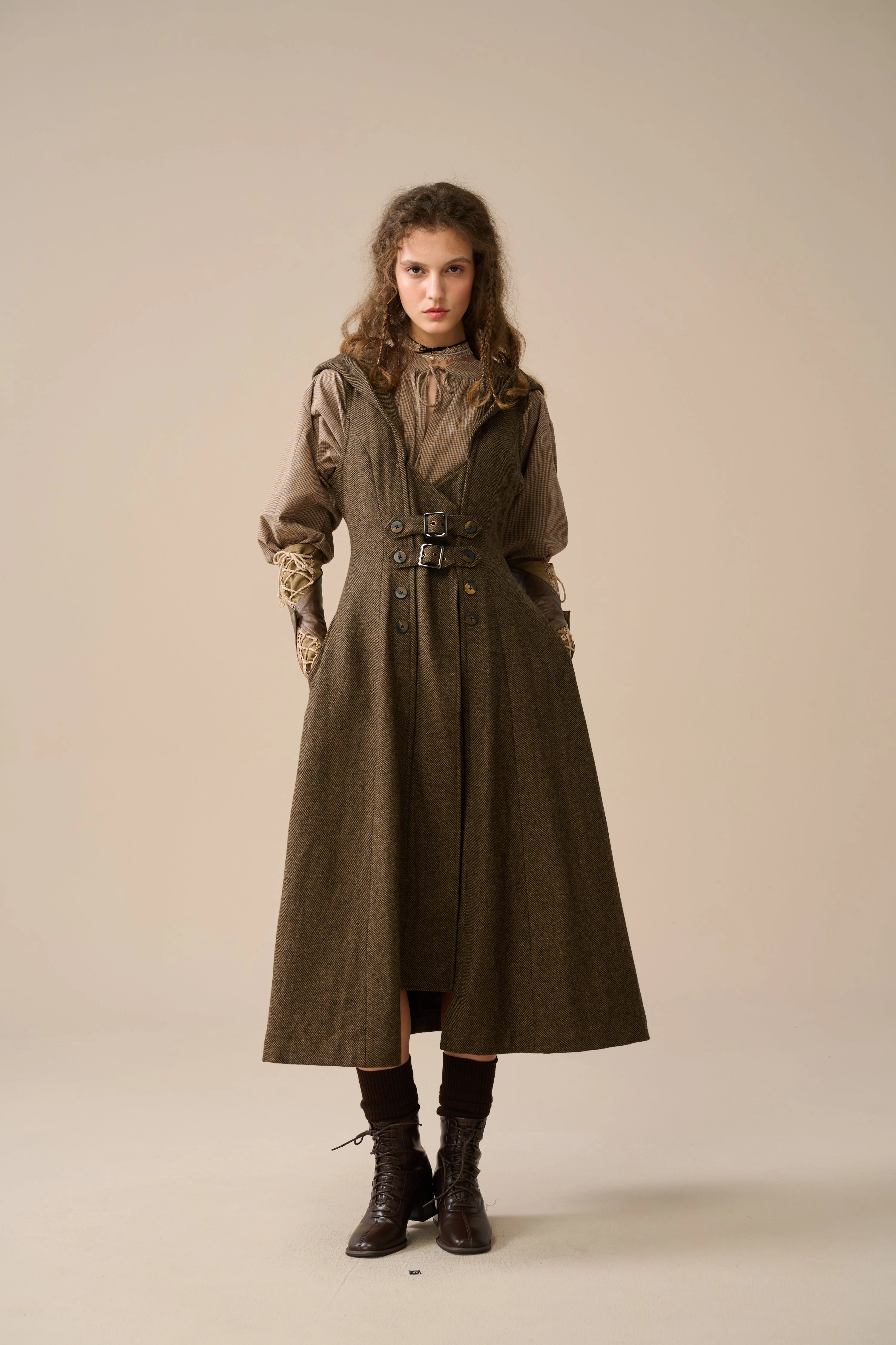 Patricia 21| hooded corset wool dress - Image 13