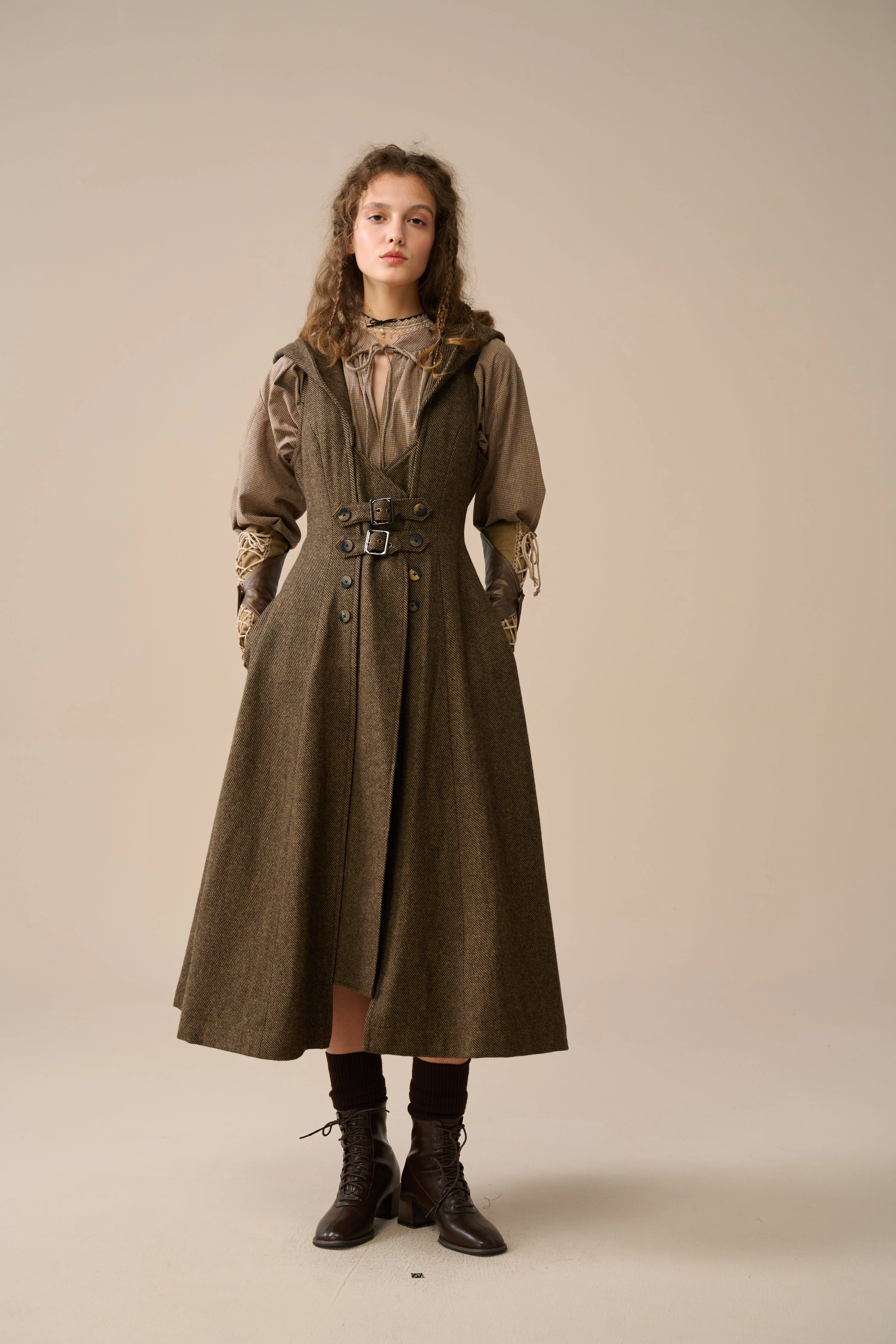 Patricia 21| hooded corset wool dress - Image 14
