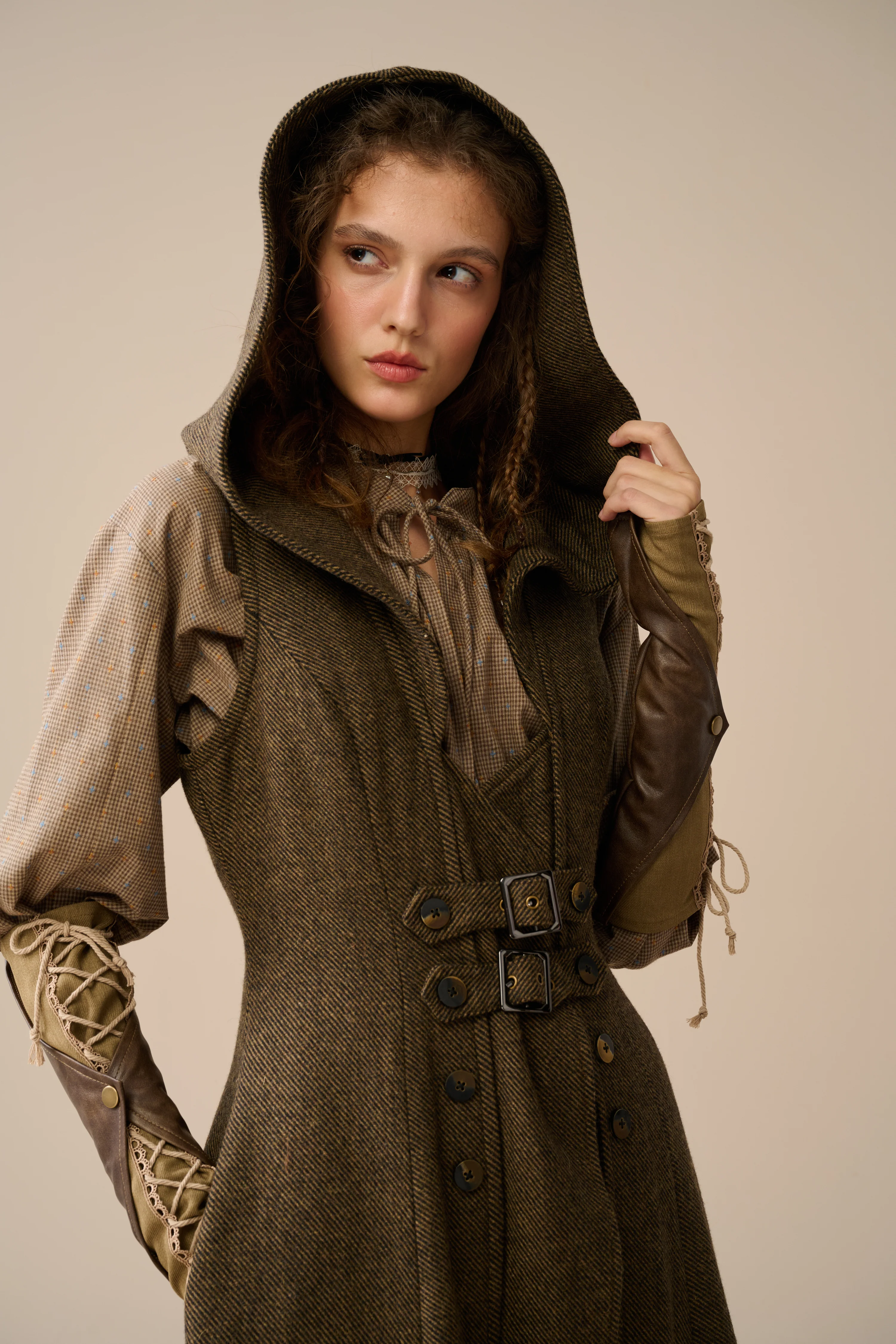 Patricia 21| hooded corset wool dress - Image 15