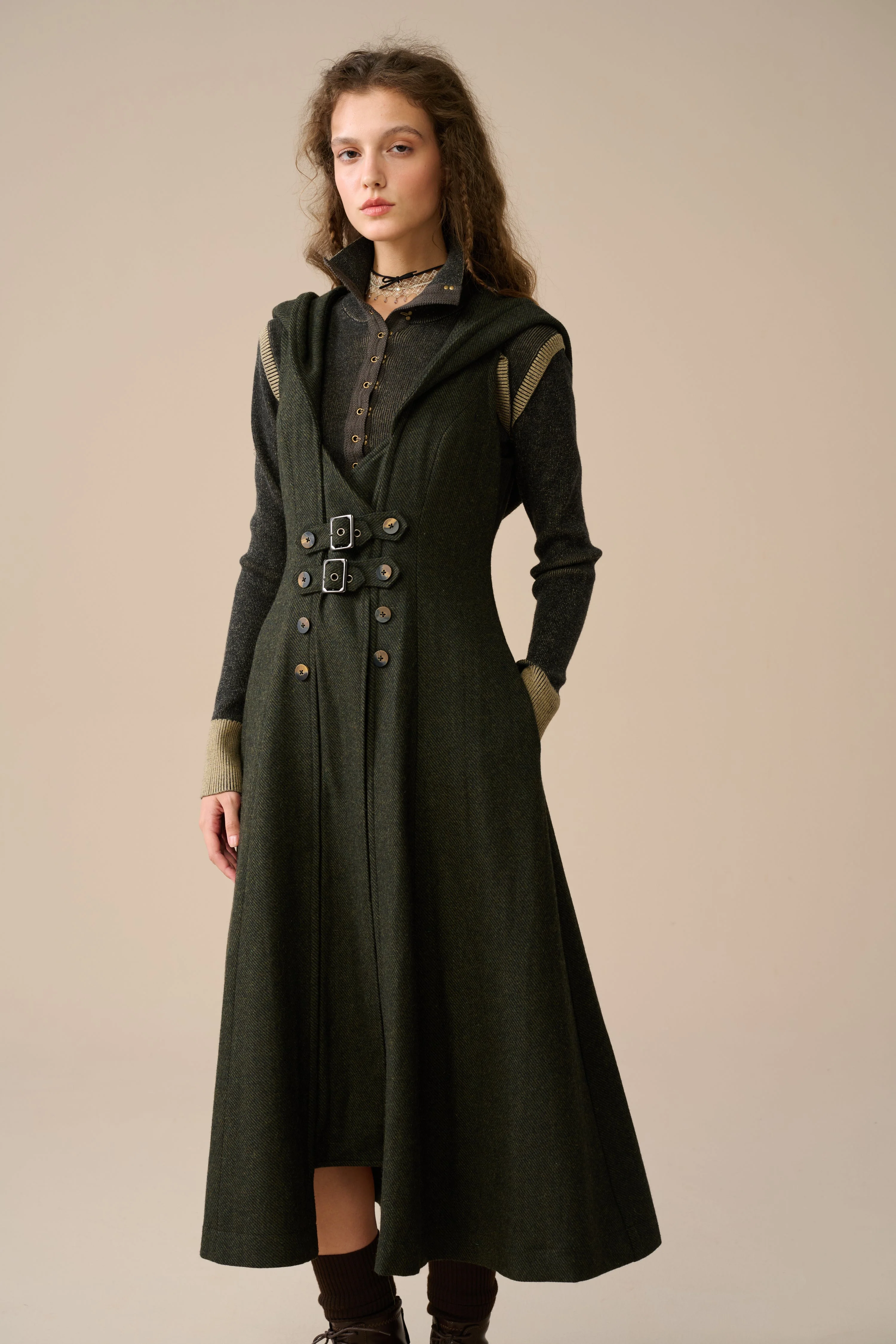 Patricia 21| hooded corset wool dress - Image 16