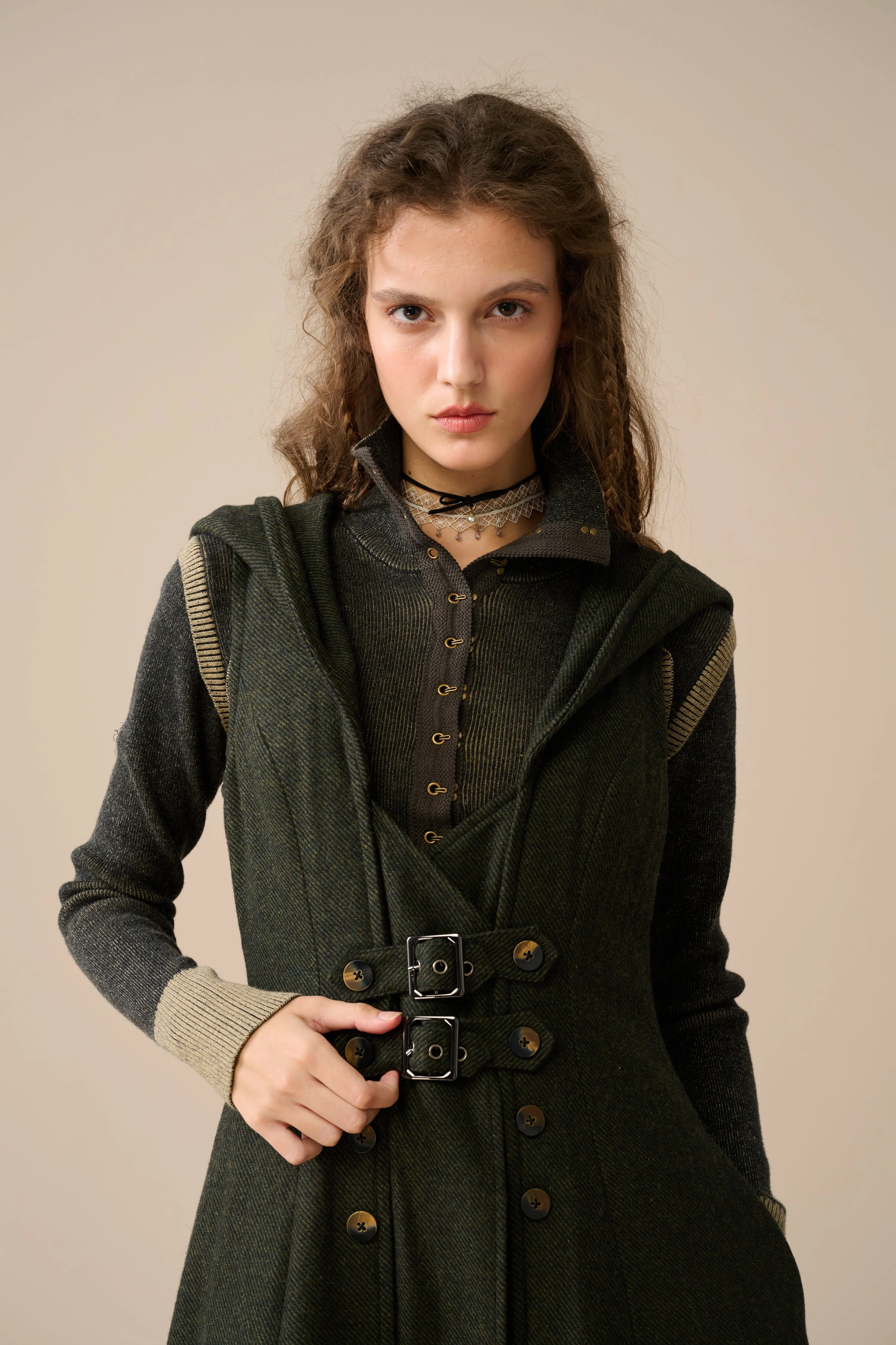 Patricia 21| hooded corset wool dress - Image 18