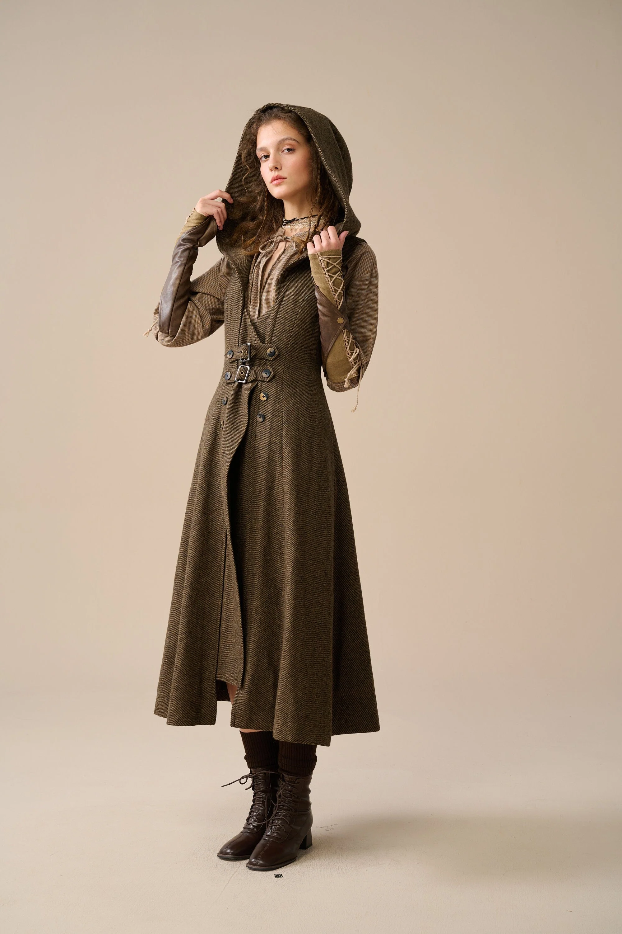 Patricia 21| hooded corset wool dress - Image 5