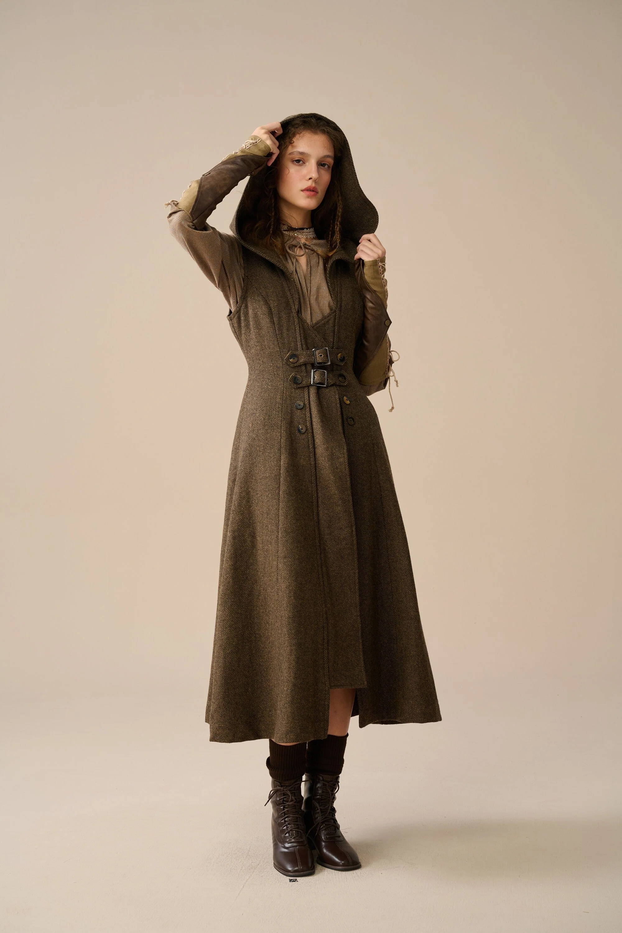 Patricia 21| hooded corset wool dress - Image 6