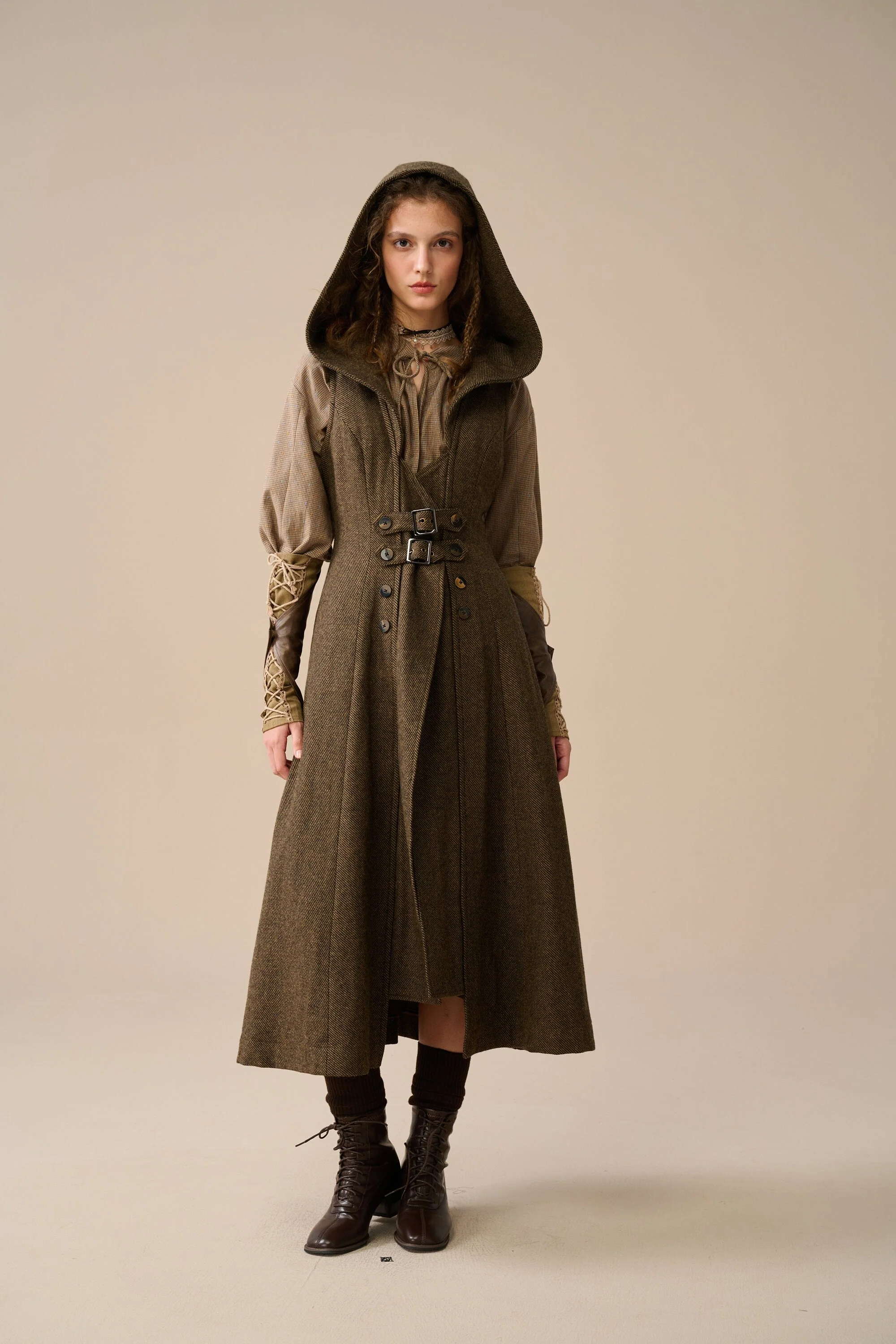 Patricia 21| hooded corset wool dress - Image 8