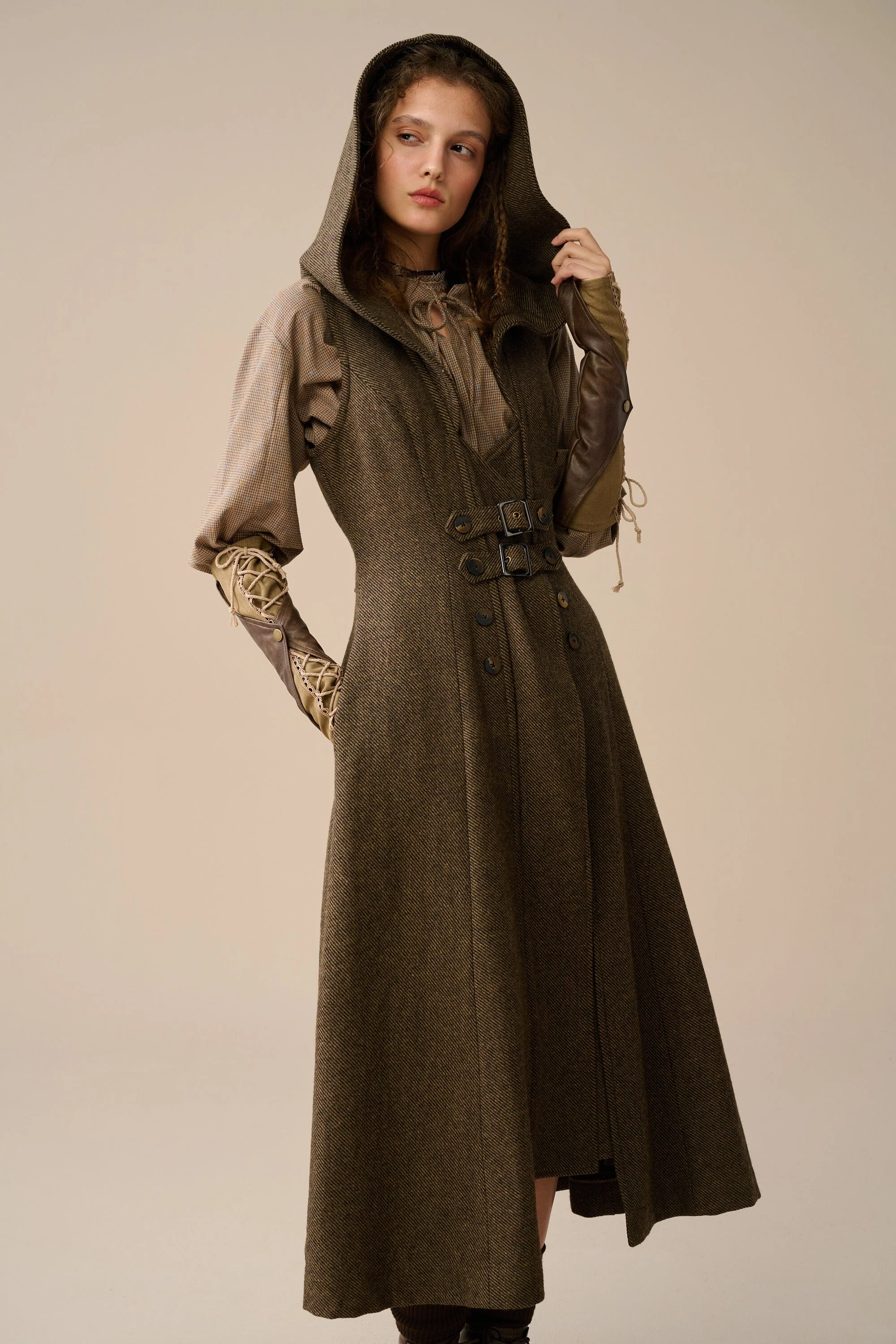 Patricia 21| hooded corset wool dress - Image 9