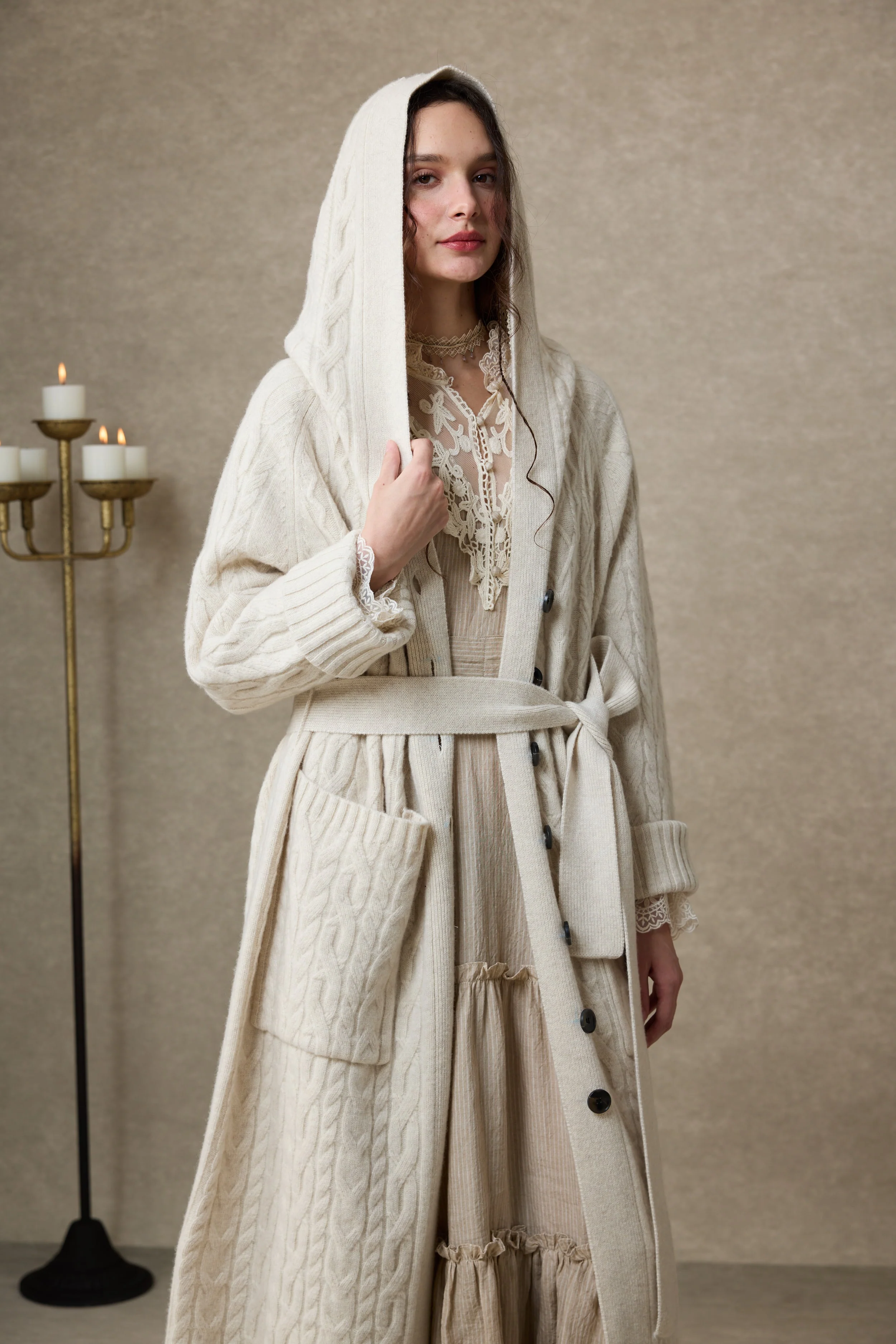 Hudson 15 | 100% wool hooded cardigan coat - Image 10