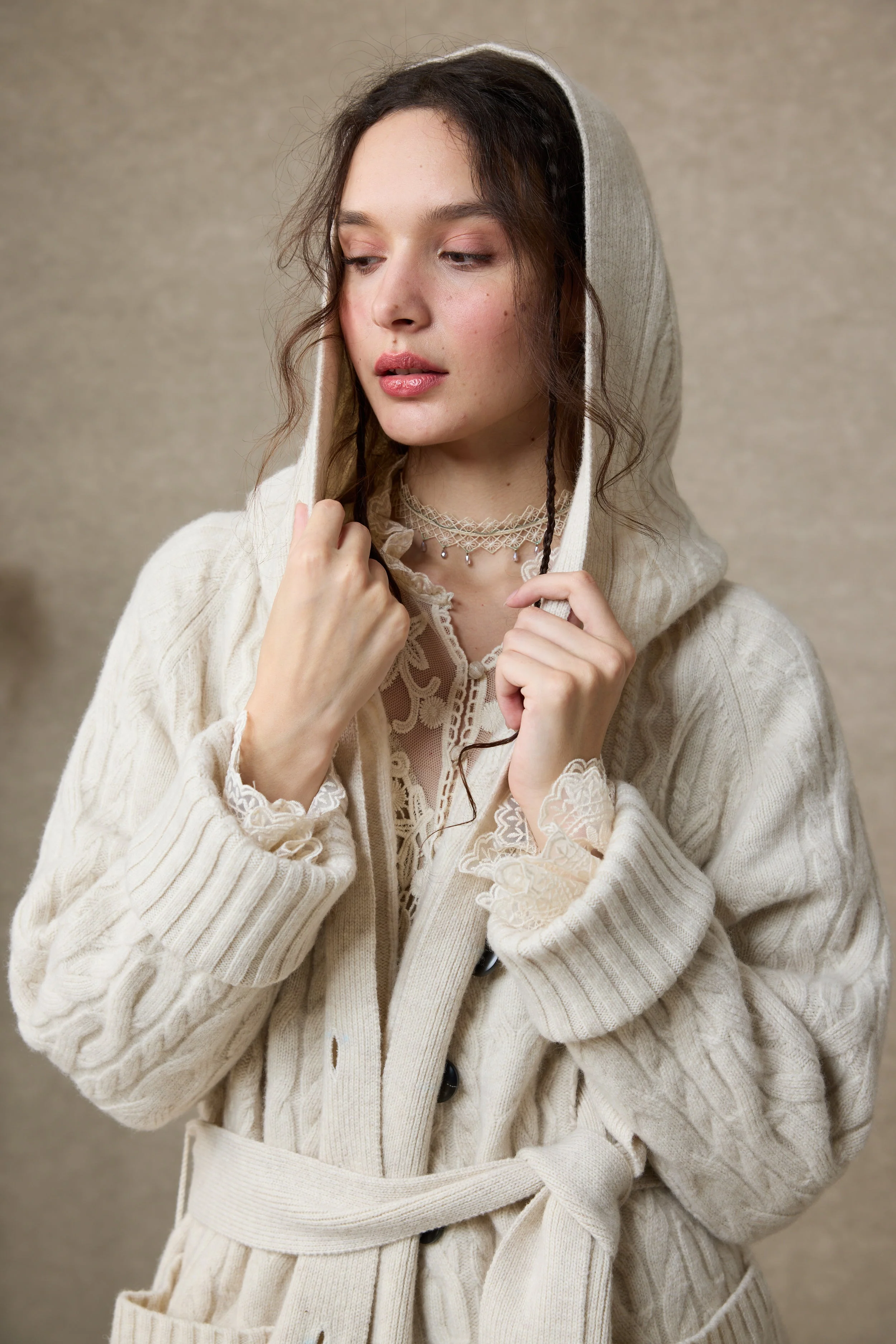 Hudson 15 | 100% wool hooded cardigan coat - Image 11