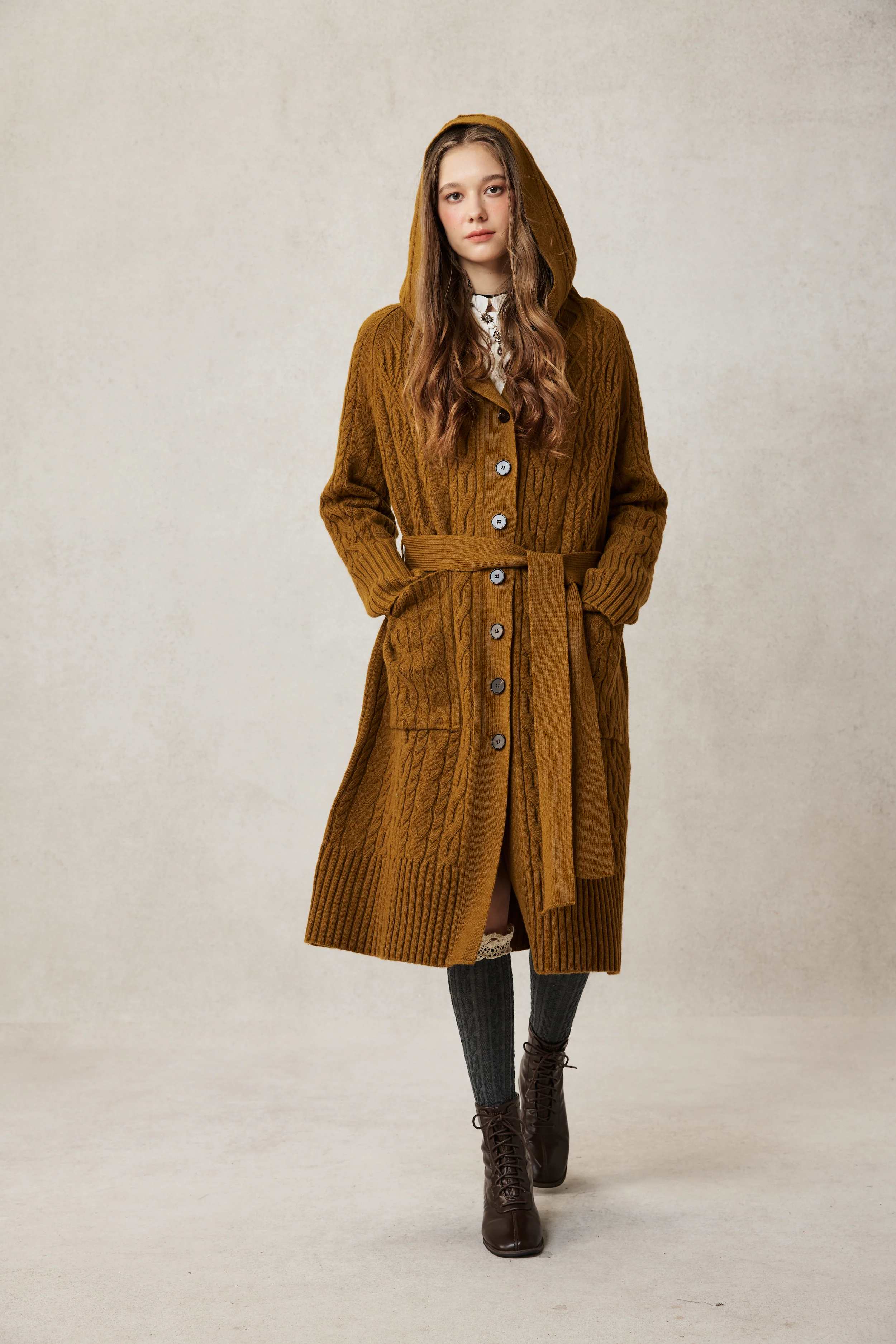 Hudson 15 | 100% wool hooded cardigan coat - Image 19