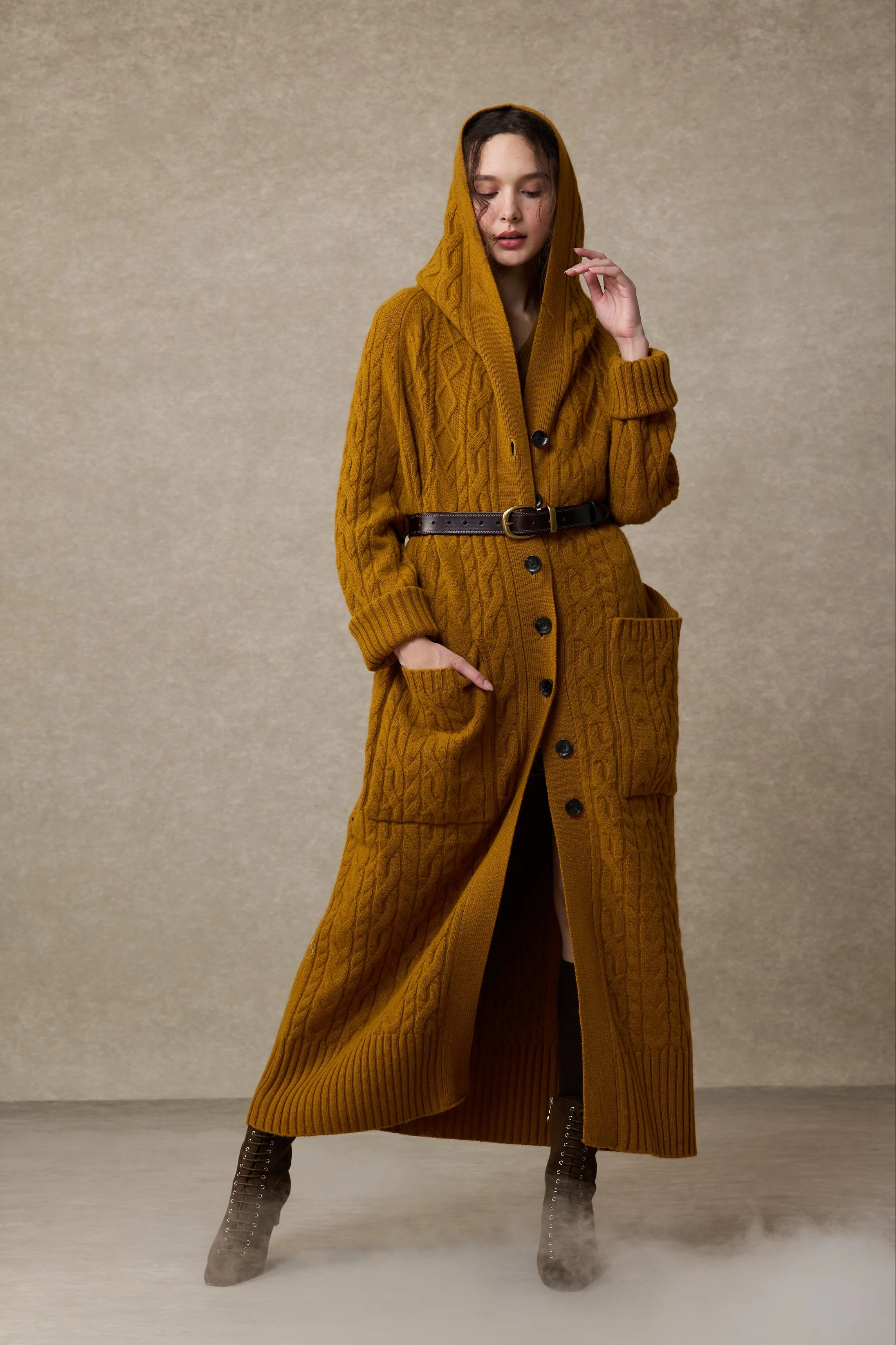 Hudson 15 | 100% wool hooded cardigan coat - Image 22